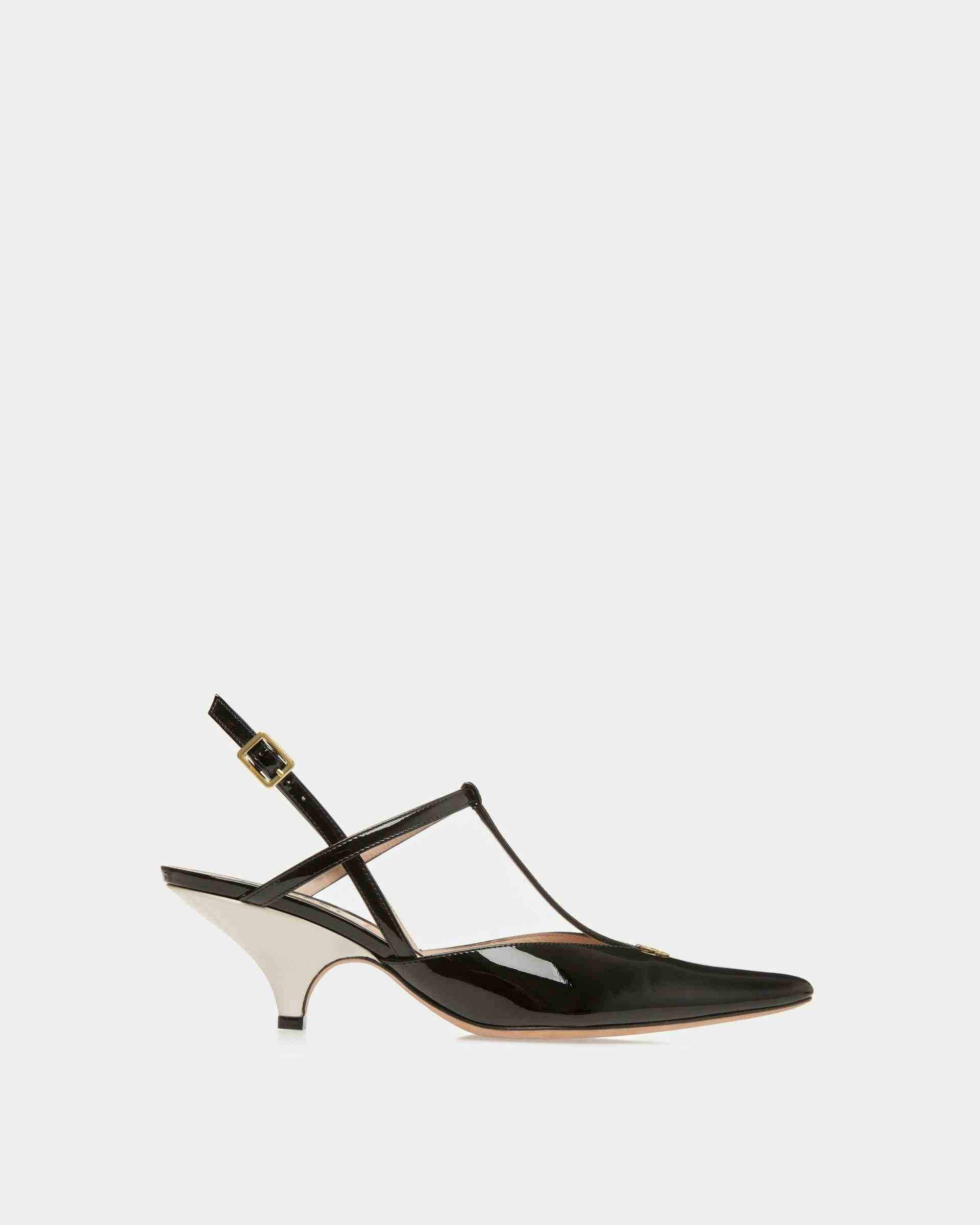 Katy Sling Pump In Black And Bone Leather - Women's - Bally