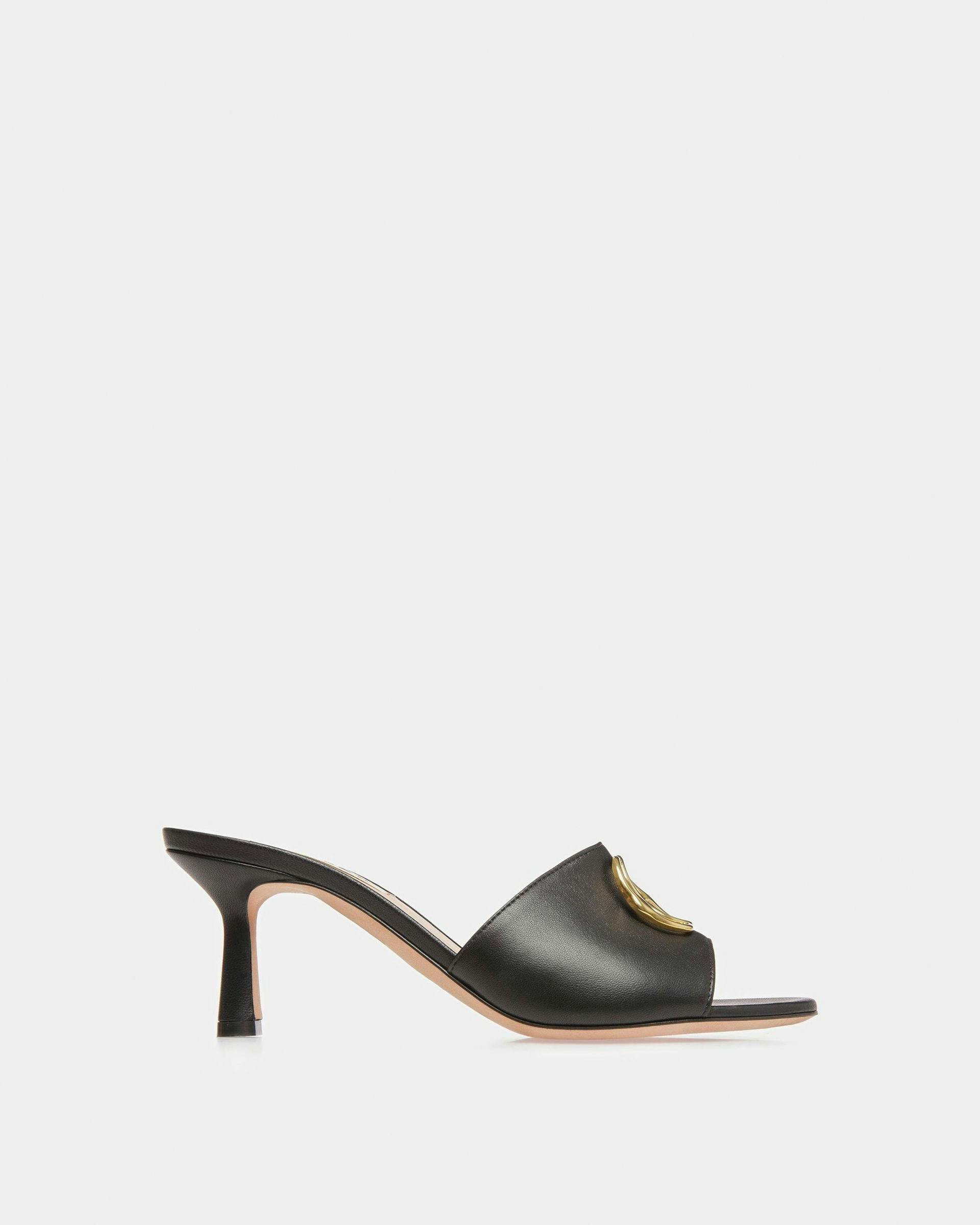 Emblem Sandals In Black Leather - Women's - Bally - 01