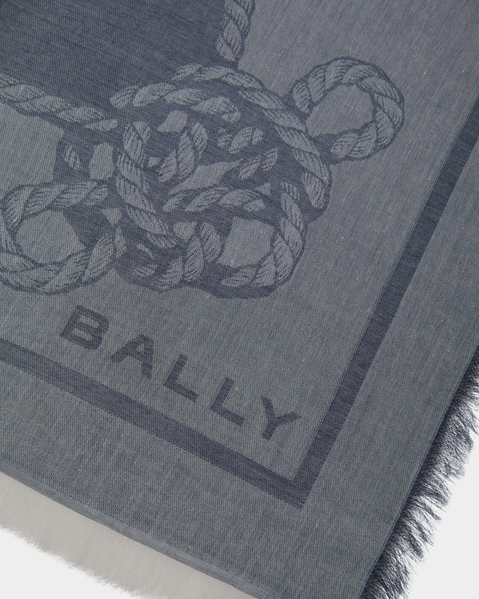 Women's Scarf In Blue Cotton | Bally | Still Life Detail