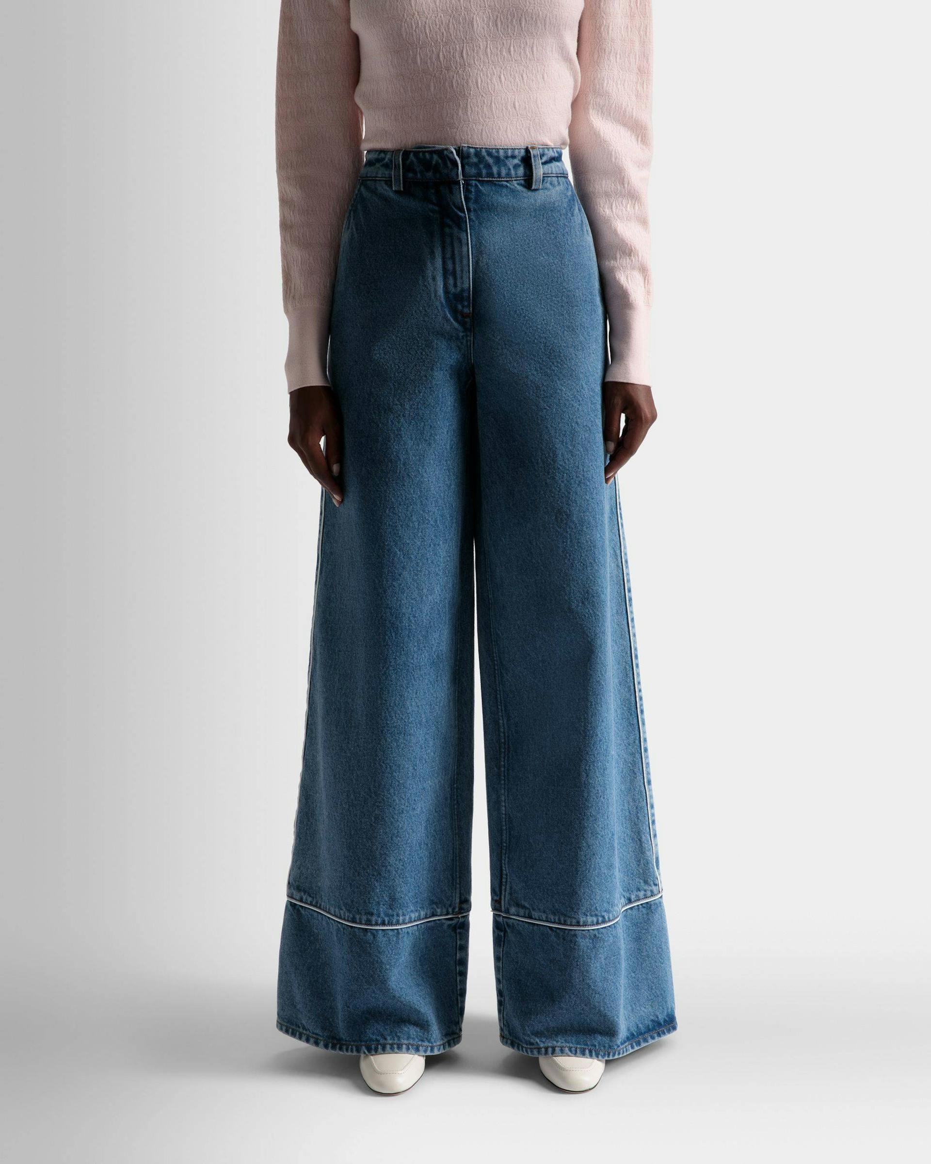 Denim Pants In Light Blue Cotton - Women's - Bally - 03