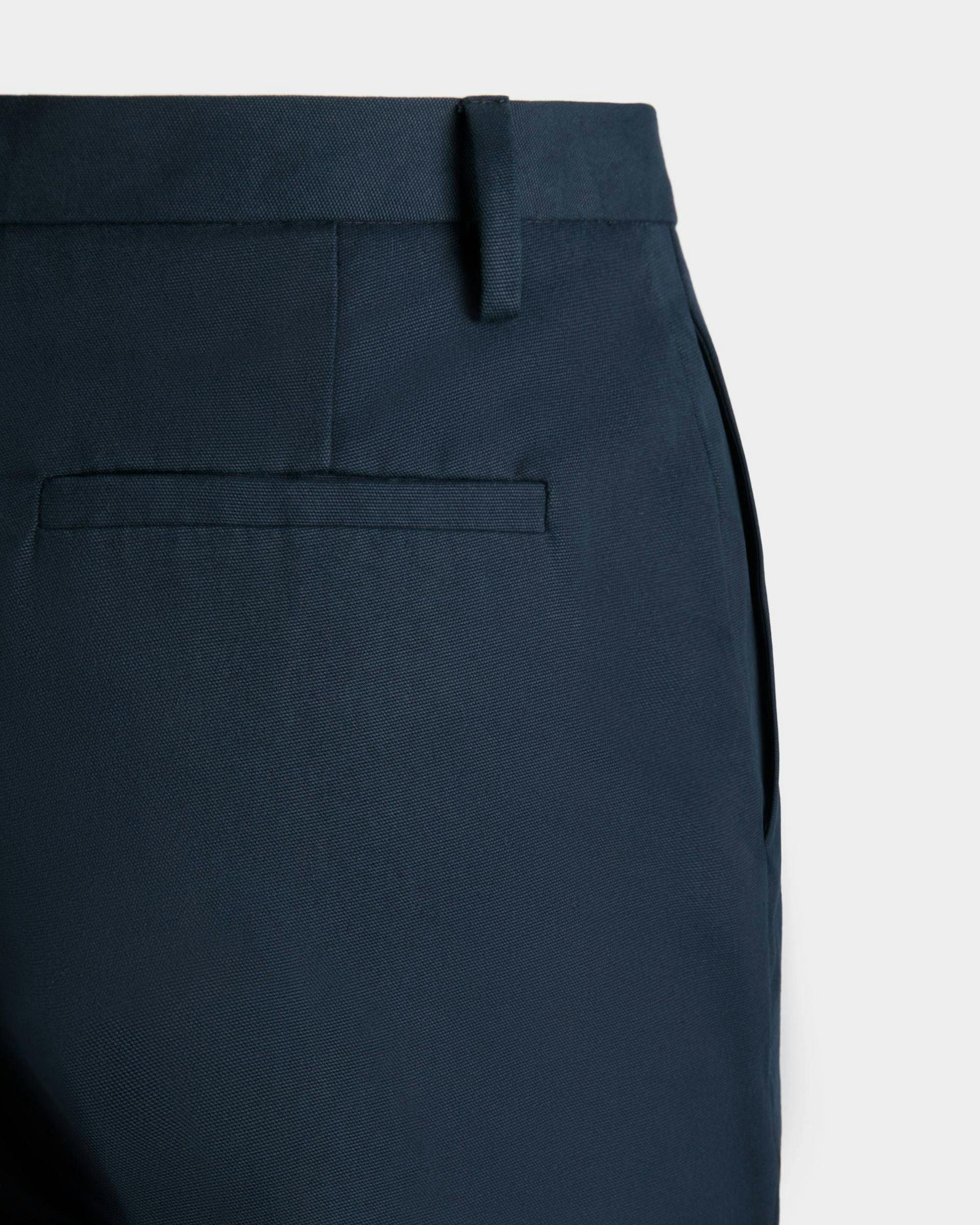 Women's Pants in Blue Cotton | Bally | On Model Detail
