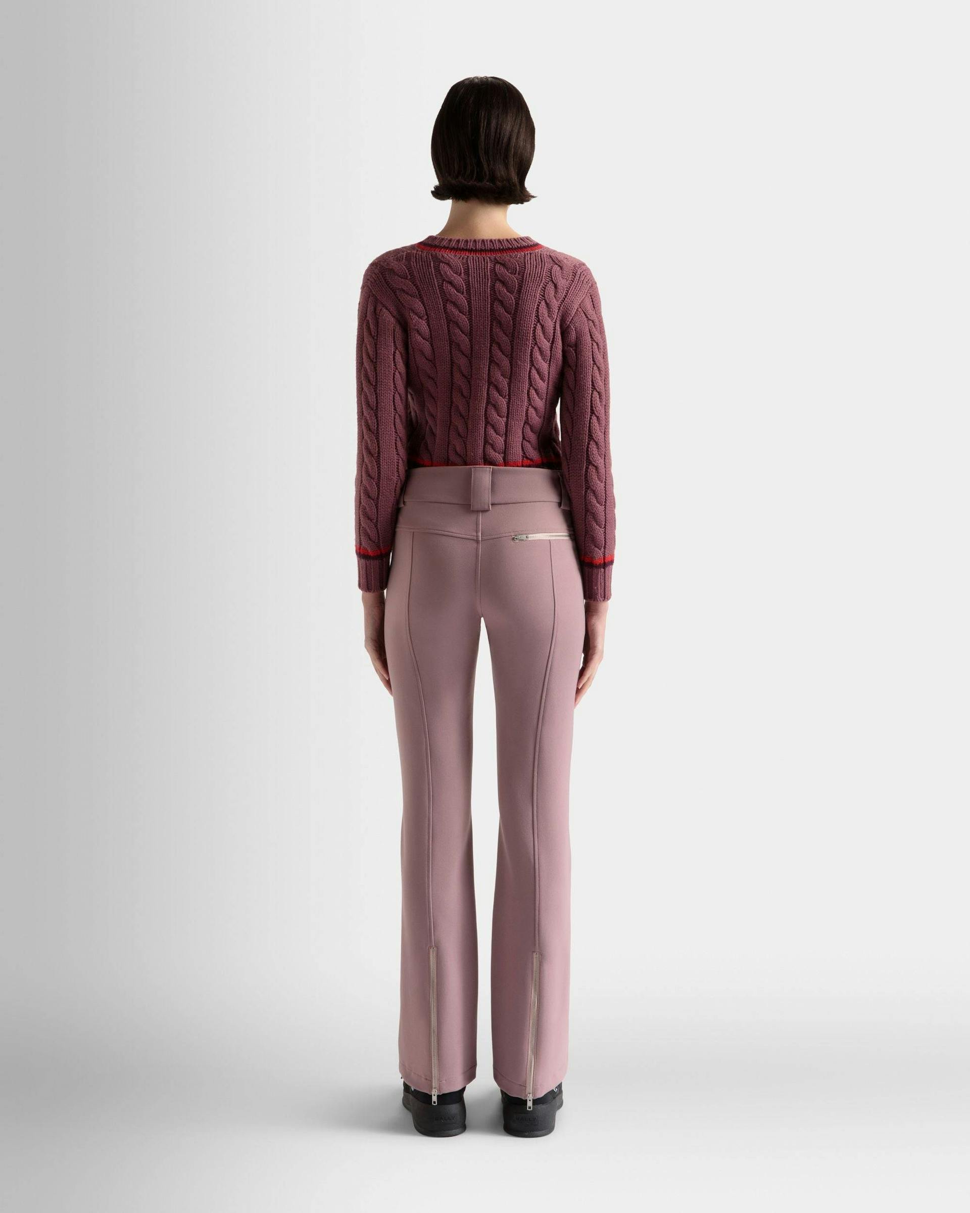 Women's Flared Stretch Pants In Light Pink | Bally | On Model Back