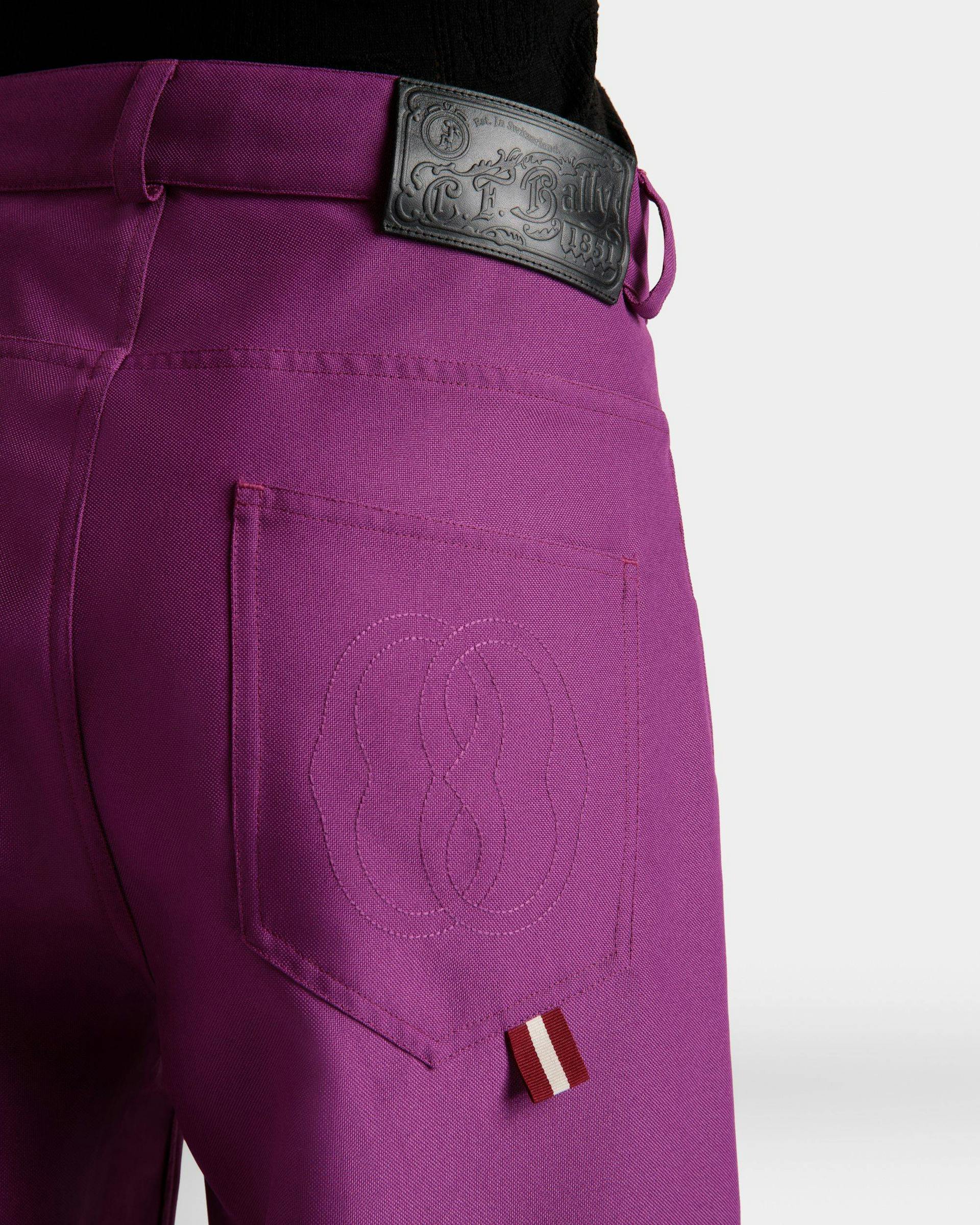 Women's High Waisted Pants In Pink | Bally | On Model Detail