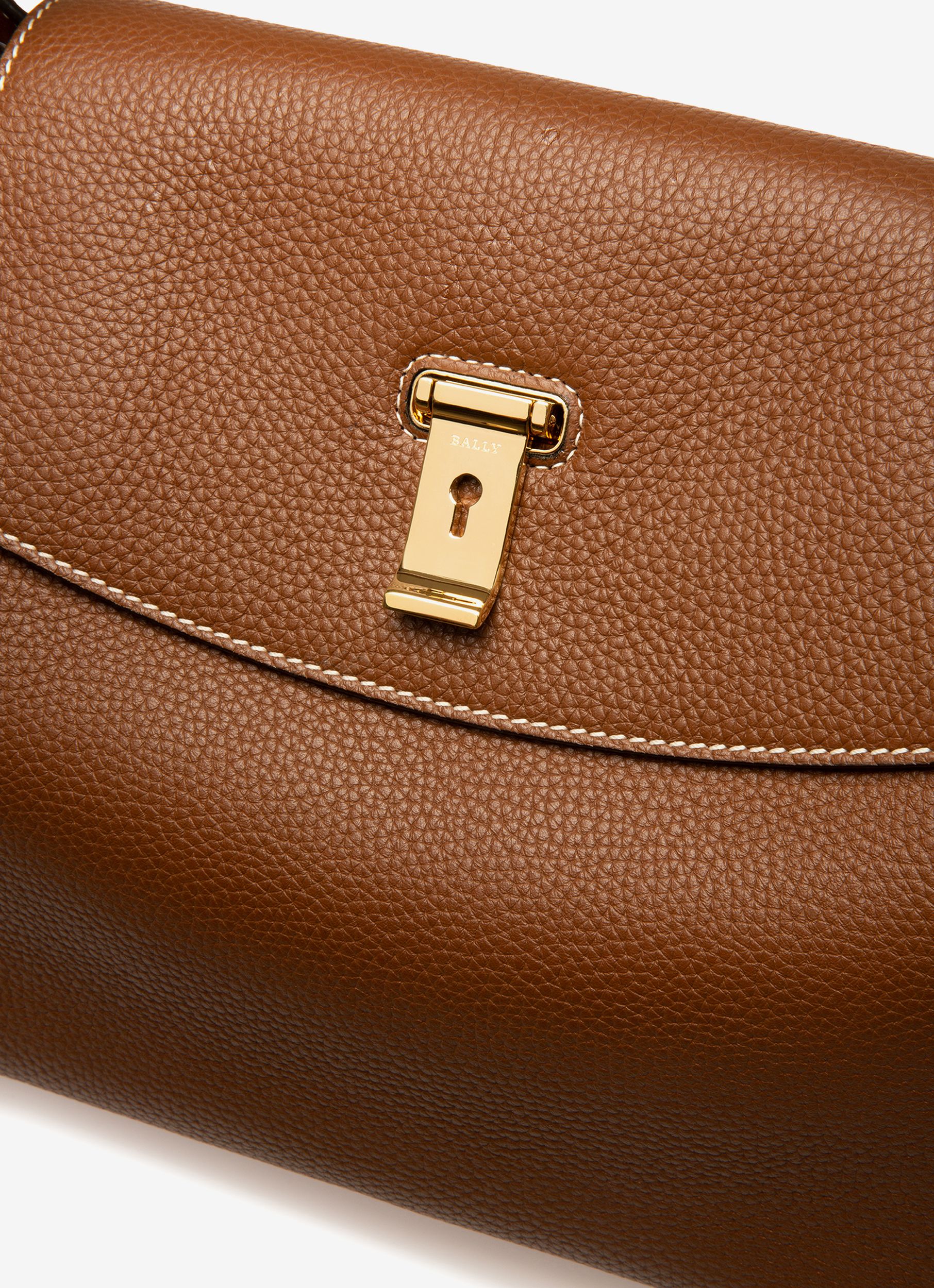 Layka Leather Top Handle Bag In Brown - Women's - Bally - 05
