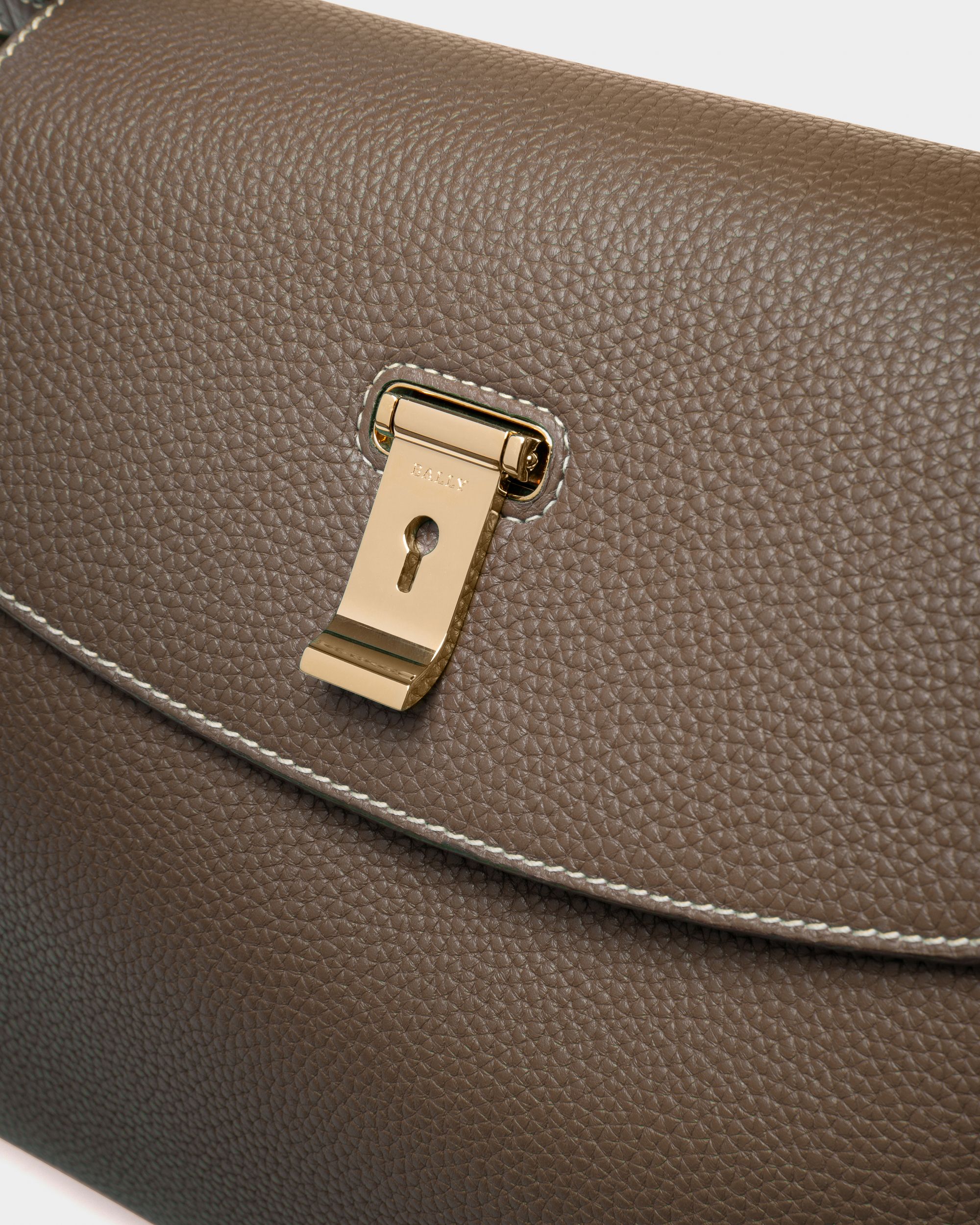 Layka Leather Top Handle Bag In Light Brown - Women's - Bally - 04