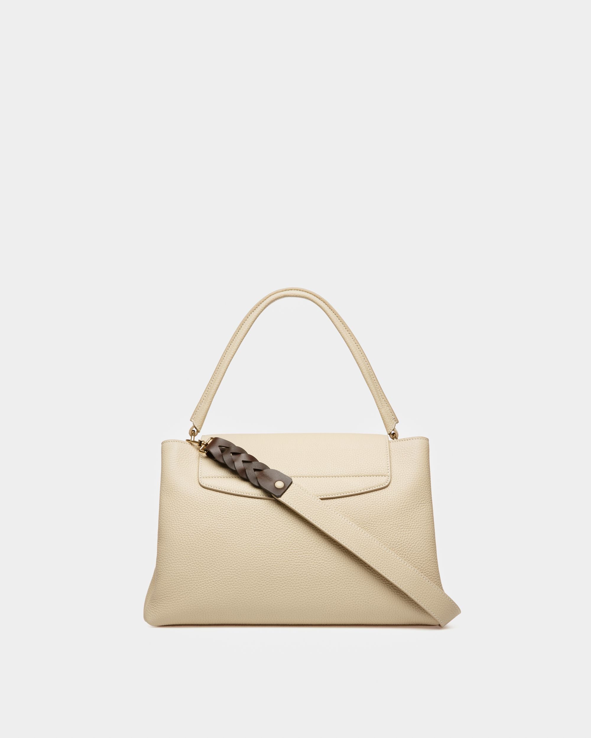 Layka Leather Top Handle Bag In Light Beige - Women's - Bally - 02