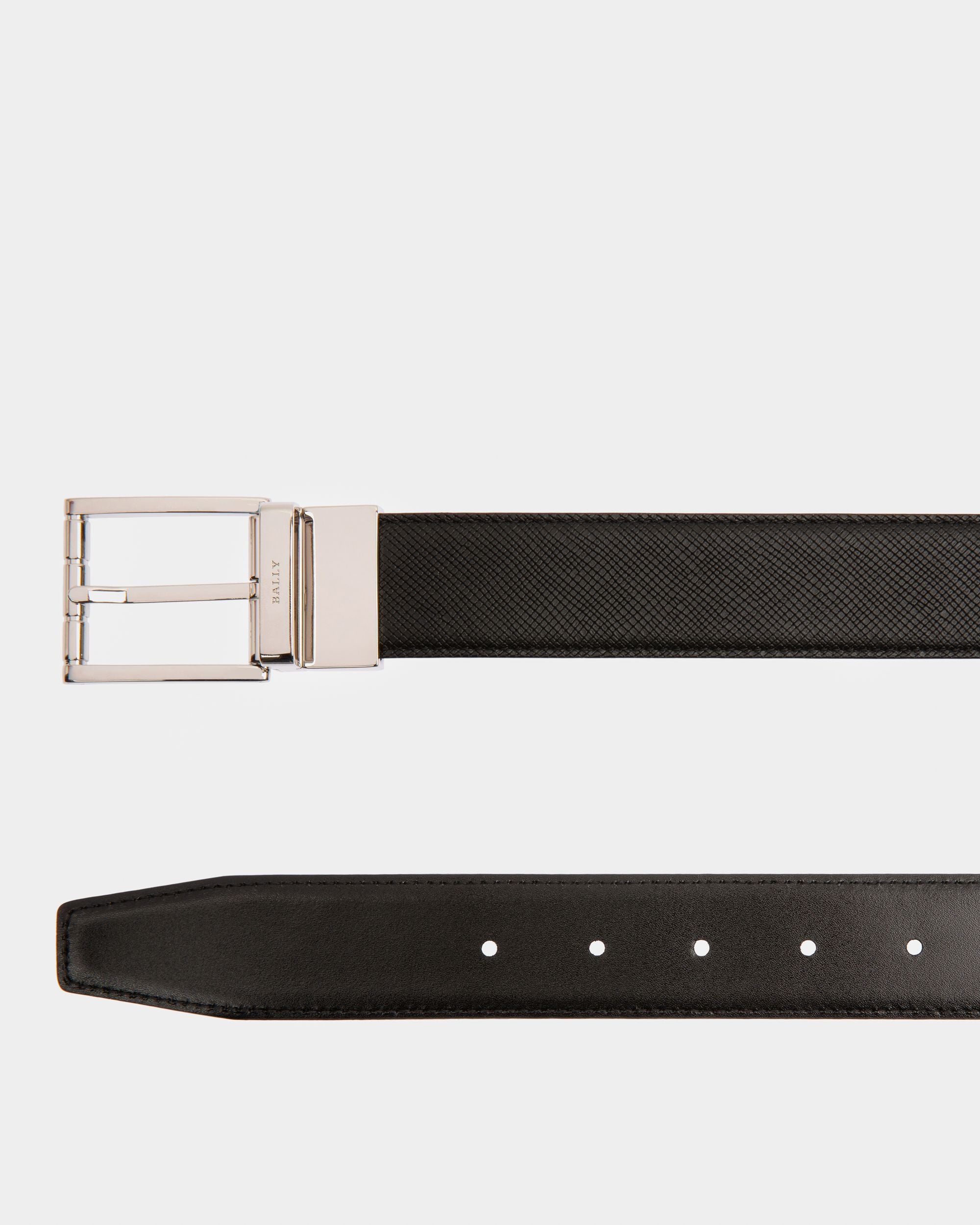 Astor Leather Adjustable & Reversible 35mm Belt In Black - Men's - Bally - 02