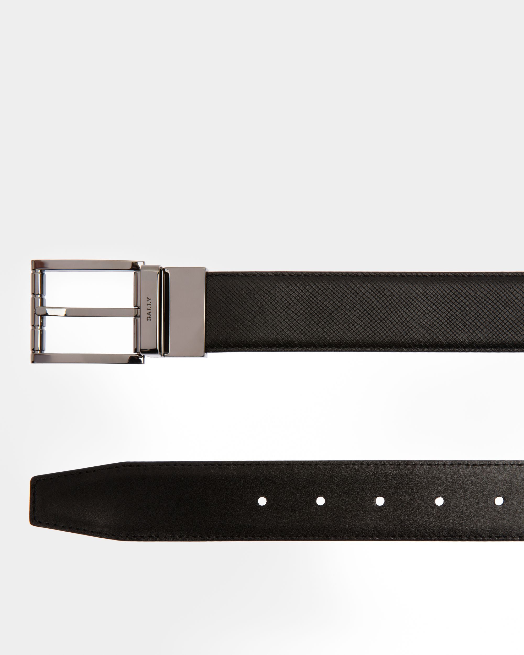 Astor Leather 35mm Belt In Black - Men's - Bally - 02