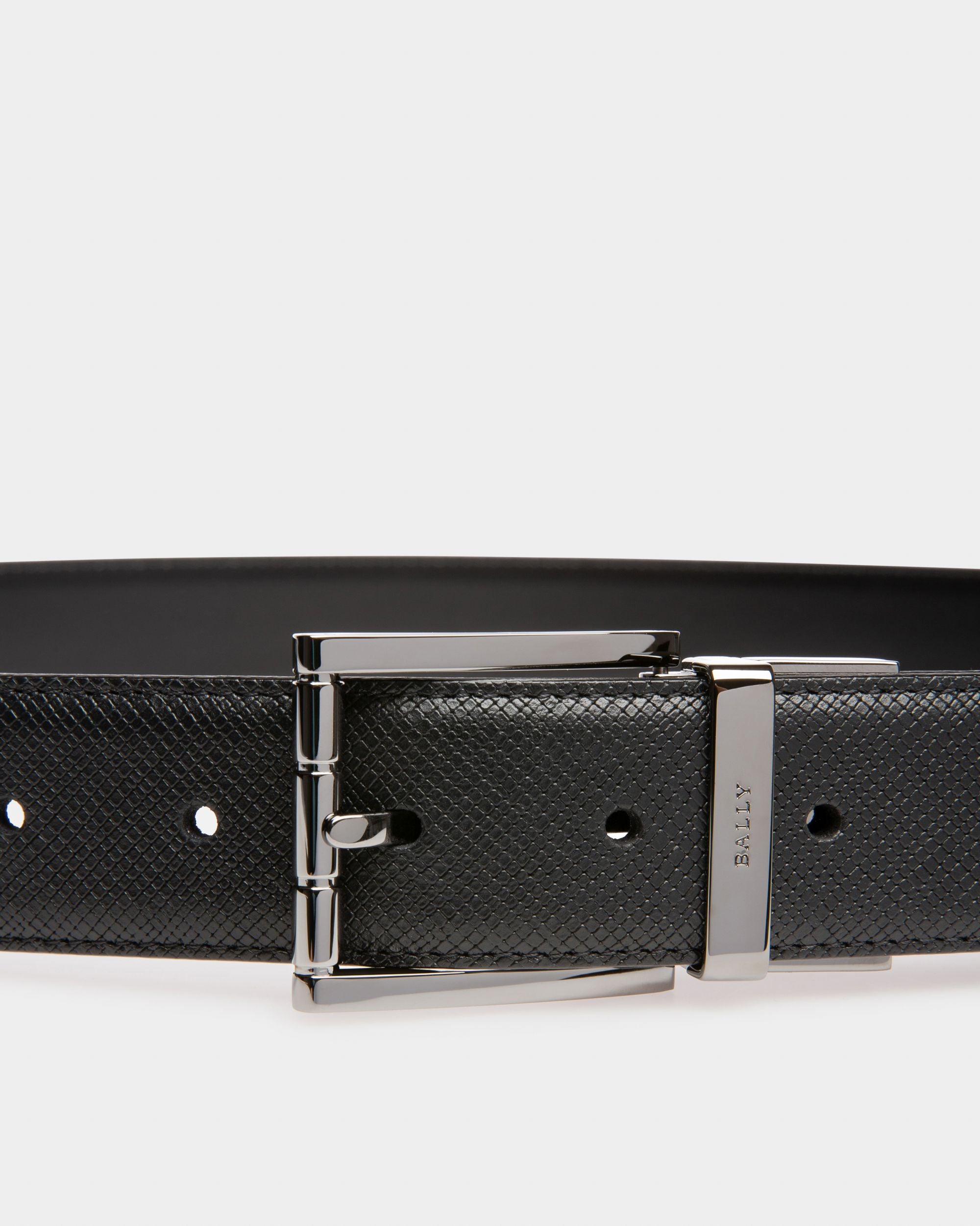 Astor Leather 35mm Belt In Black - Men's - Bally - 03