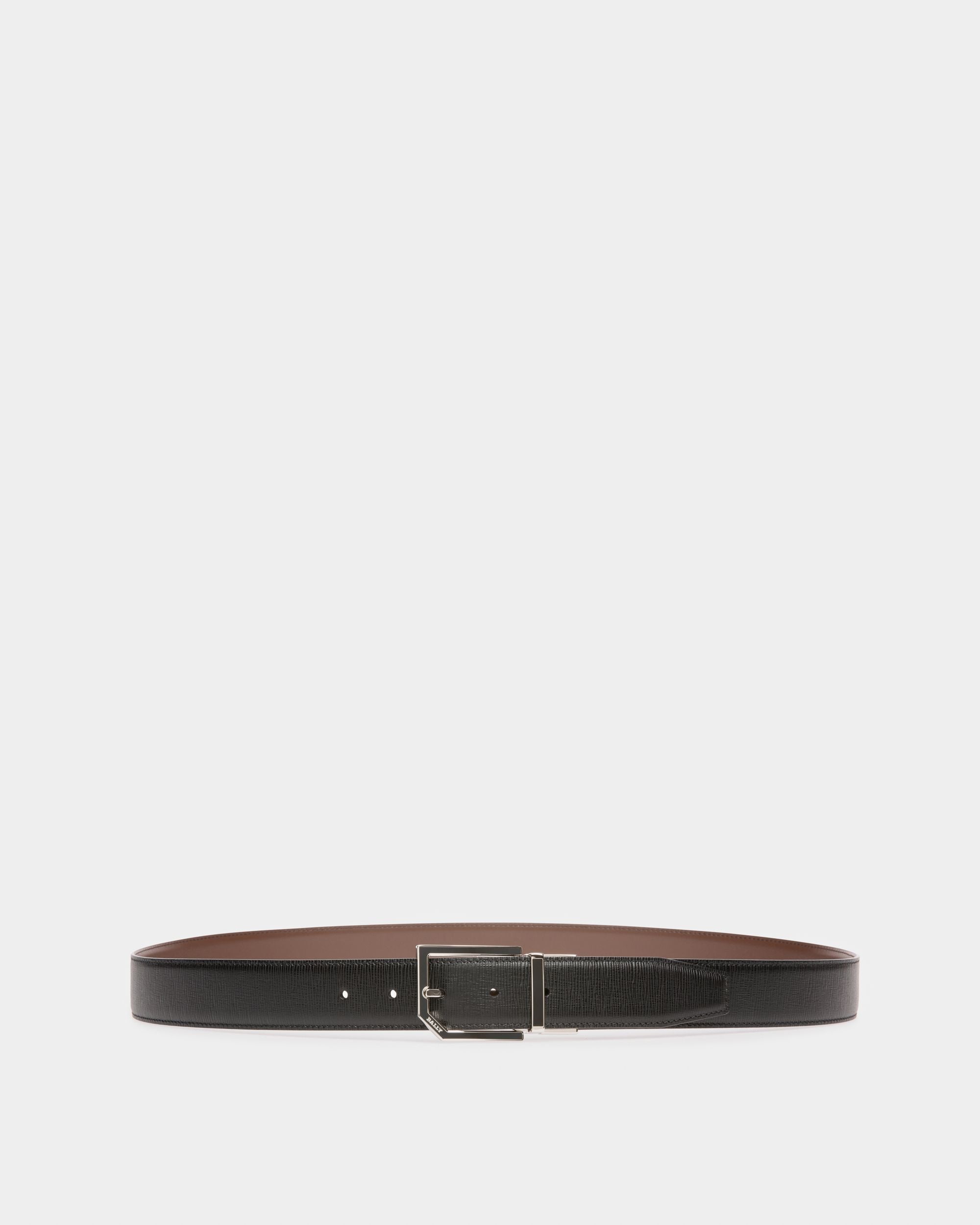 Charlton Leather Adjustable & Reversible 35mm Belt In Black & Brown - Men's - Bally - 01