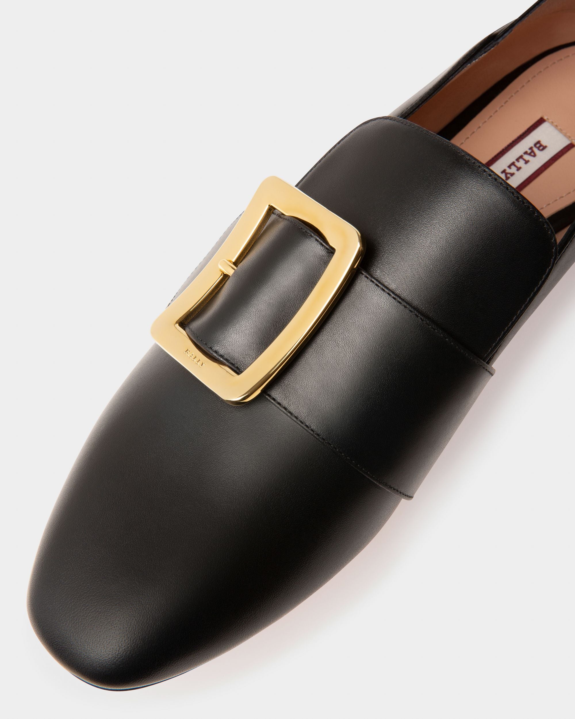 Janelle Leather Slippers In Black - Women's - Bally - 03
