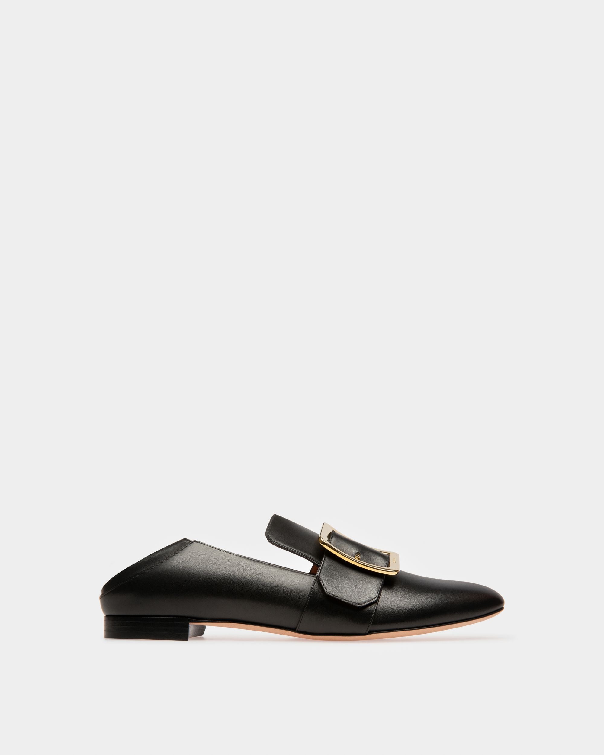 Janelle Leather Slippers In Black - Women's - Bally - 04