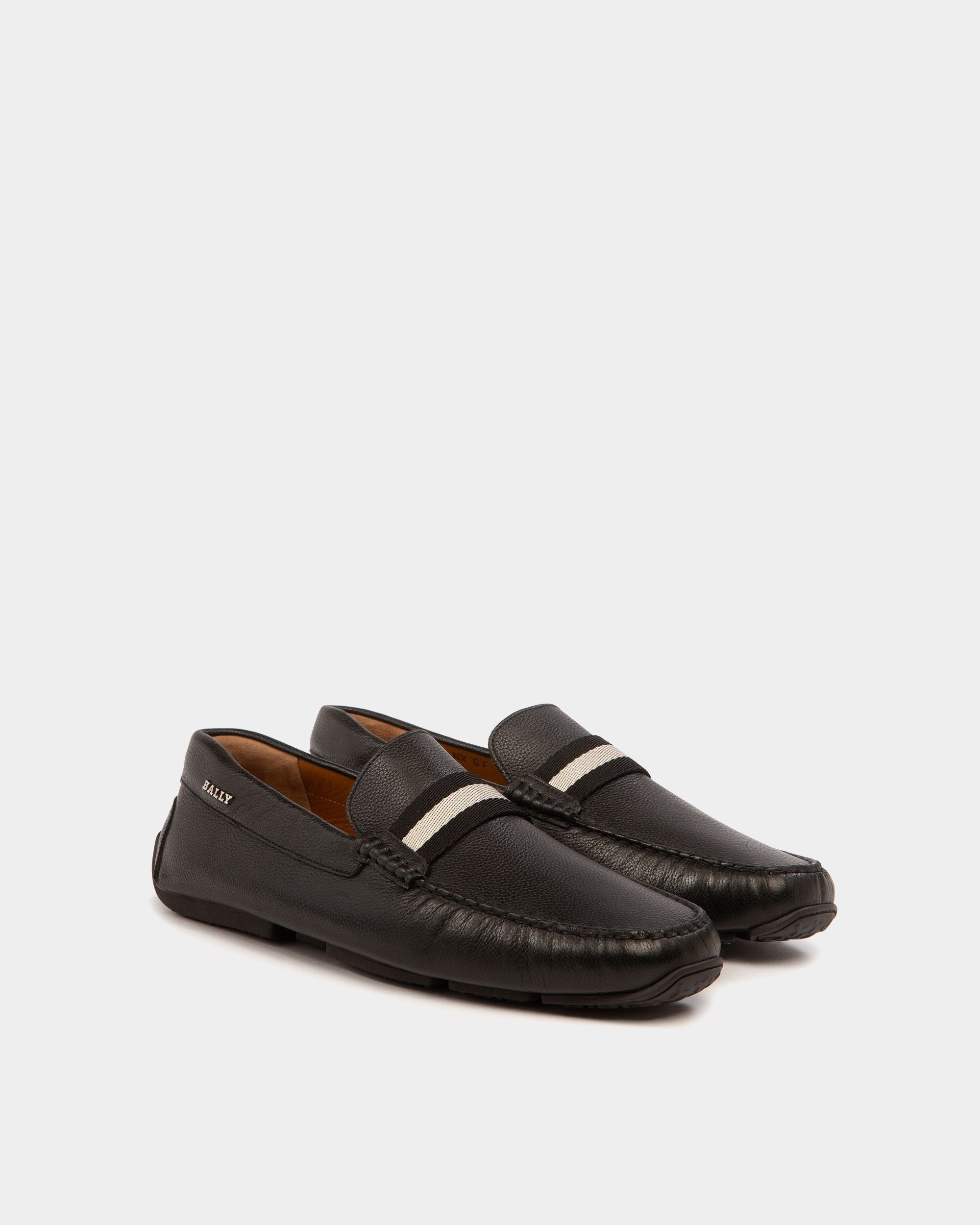 Pilot Drivers In Black Leather And Fabric - Men's - Bally - 03