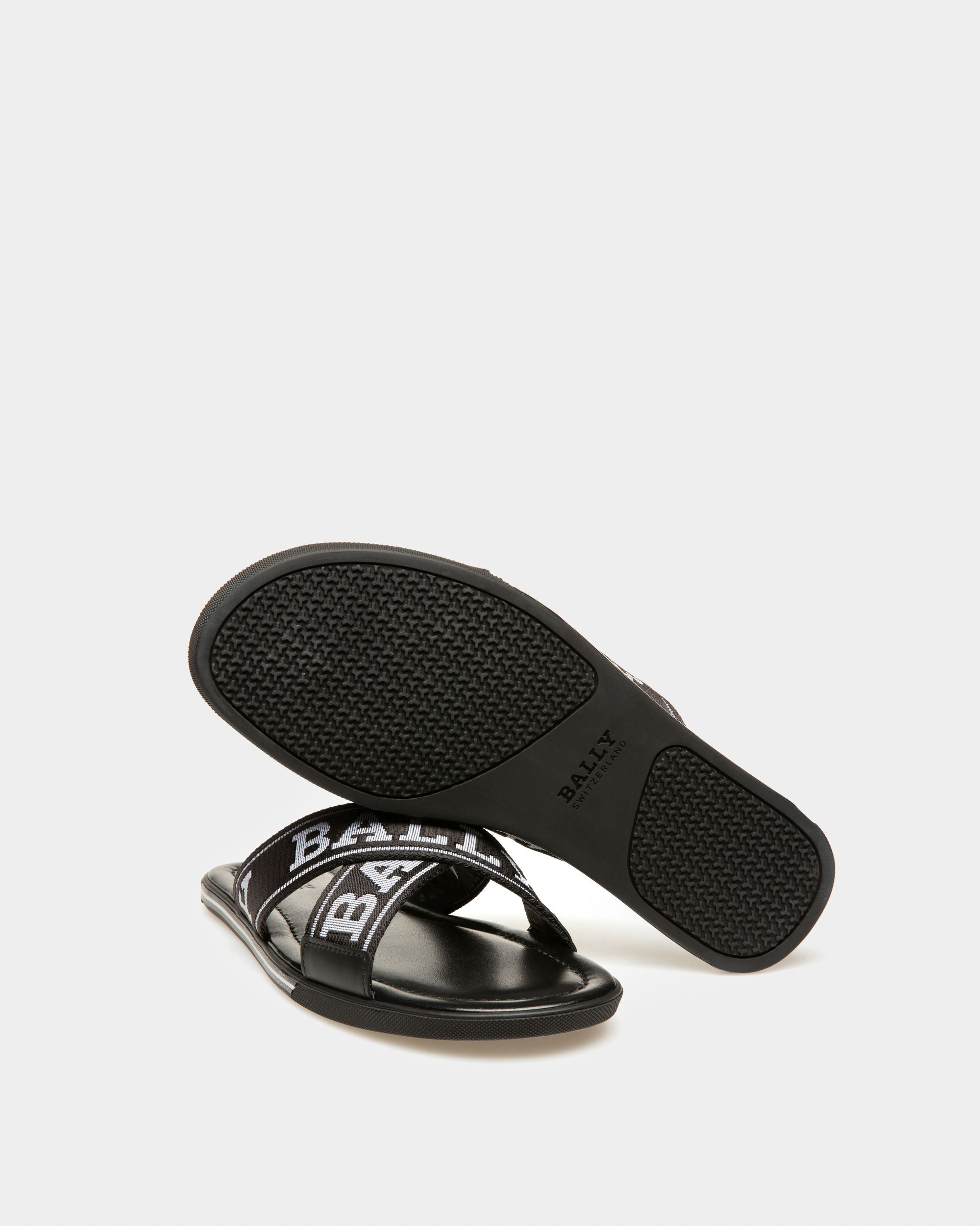 Bonks Fabric & Leather Sandals In Black - Men's - Bally - 04