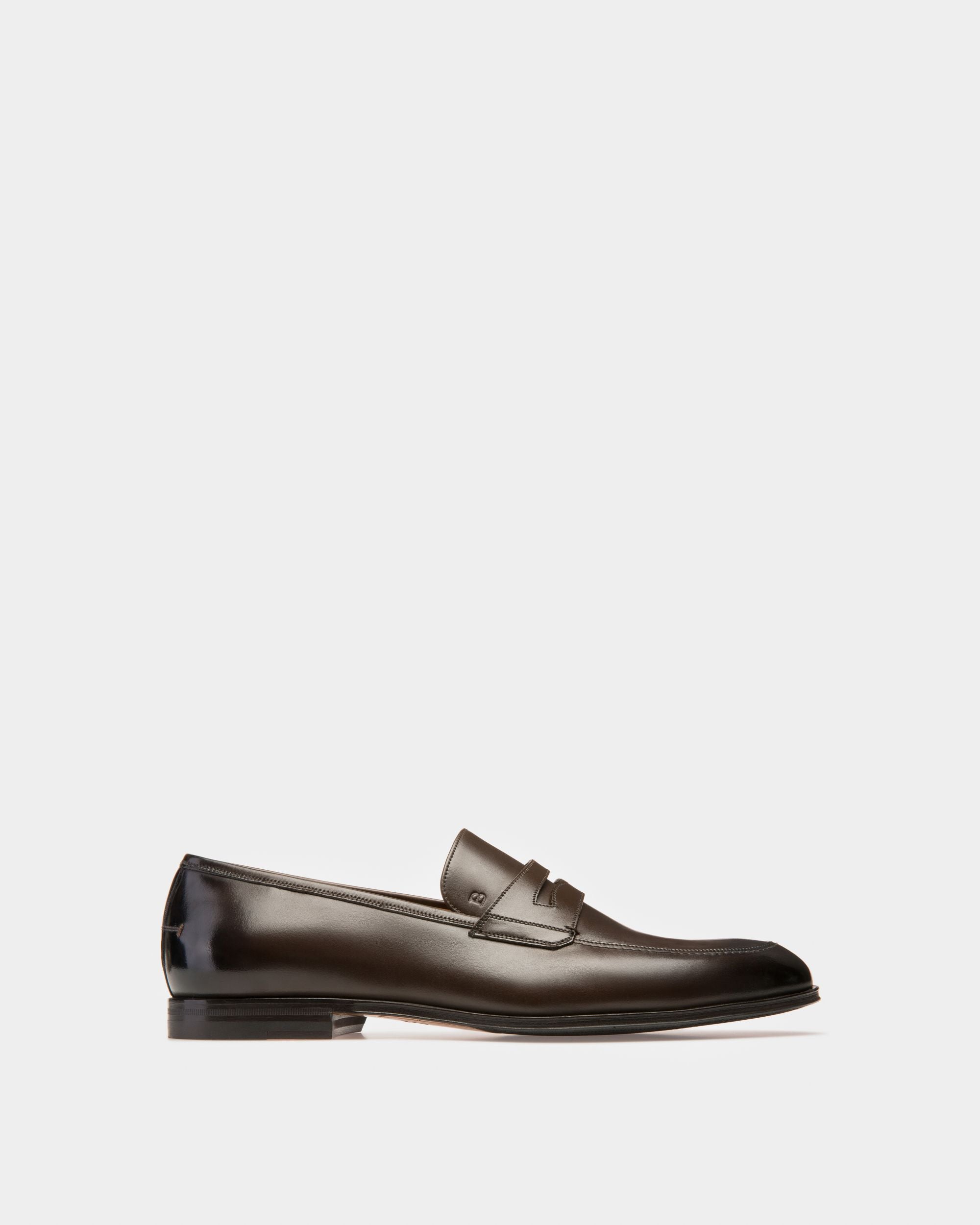 Webb Leather Loafers In Coffee - Men's - Bally - 01