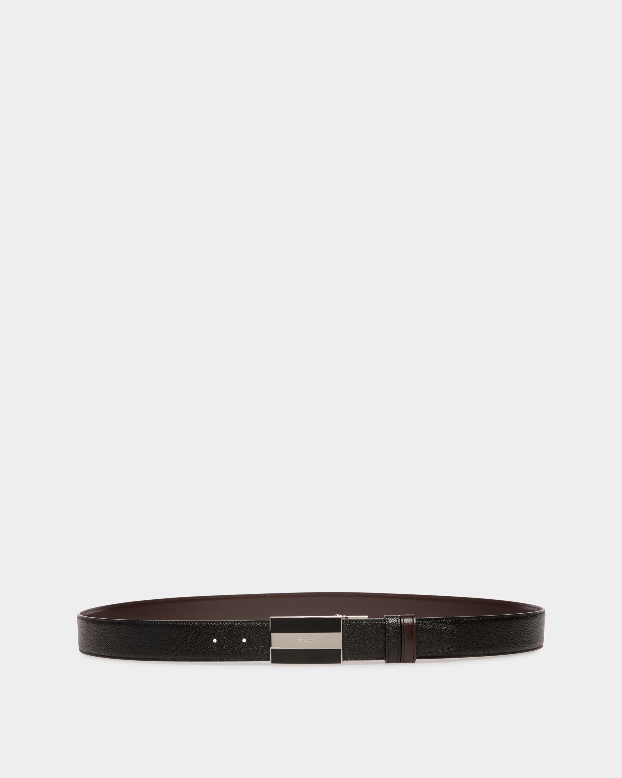 Bogart Leather 35mm Belt In Black & Brown - Men's - Bally - 01