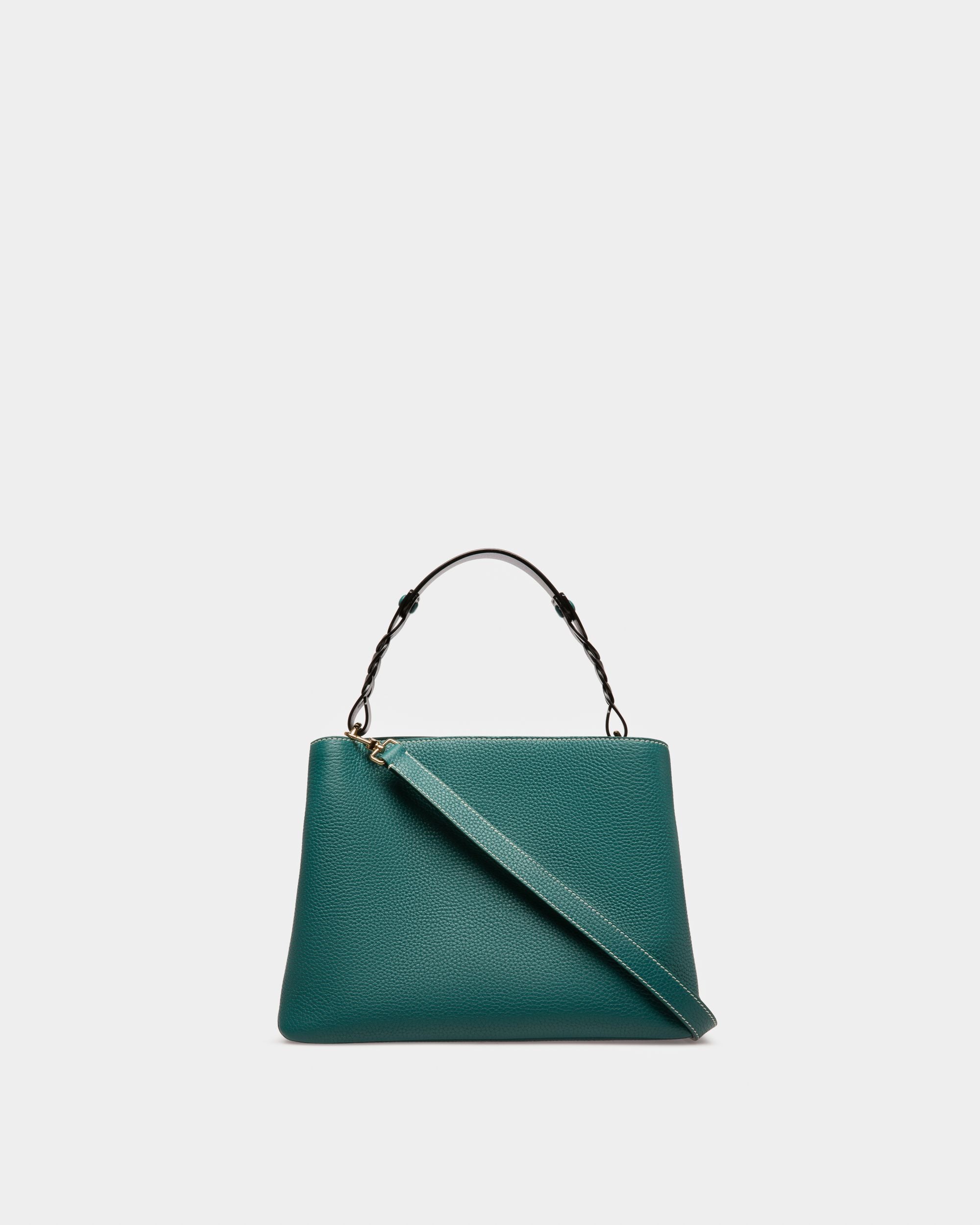 Lucyle Leather Shoulder Bag In Dark Green - Women's - Bally - 03