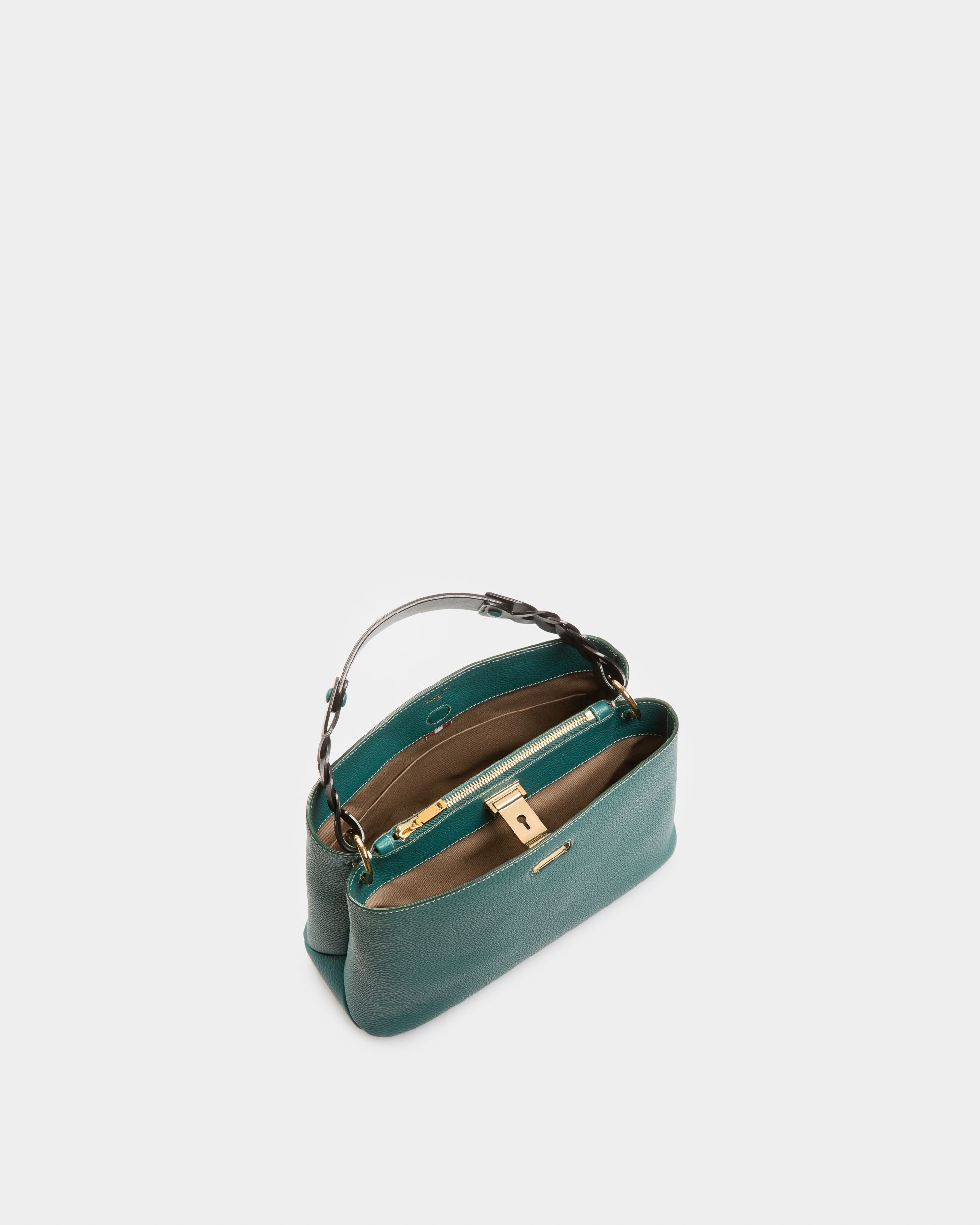 Lucyle Leather Shoulder Bag In Dark Green - Women's - Bally - 04