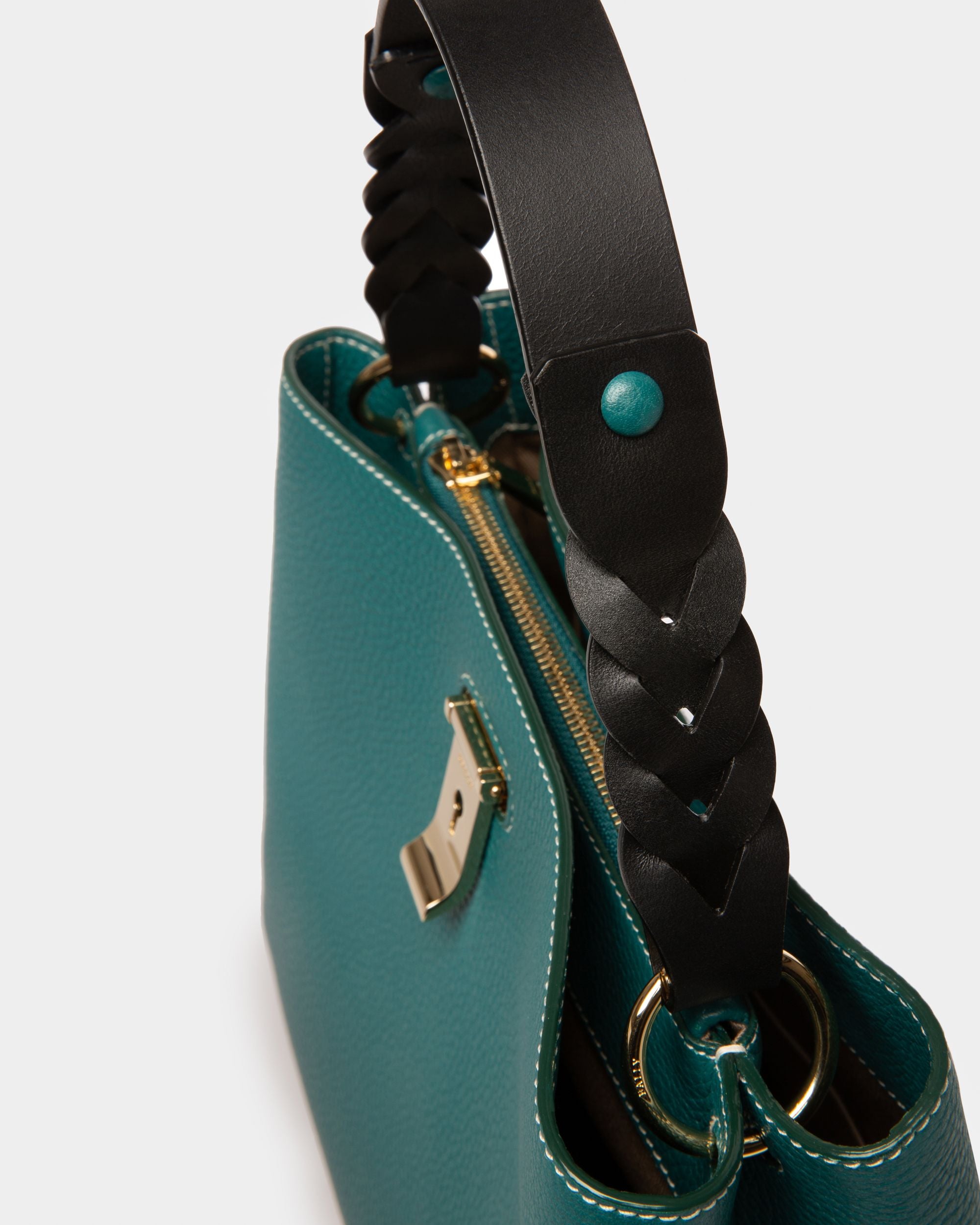 Lucyle Leather Shoulder Bag In Dark Green - Women's - Bally - 05