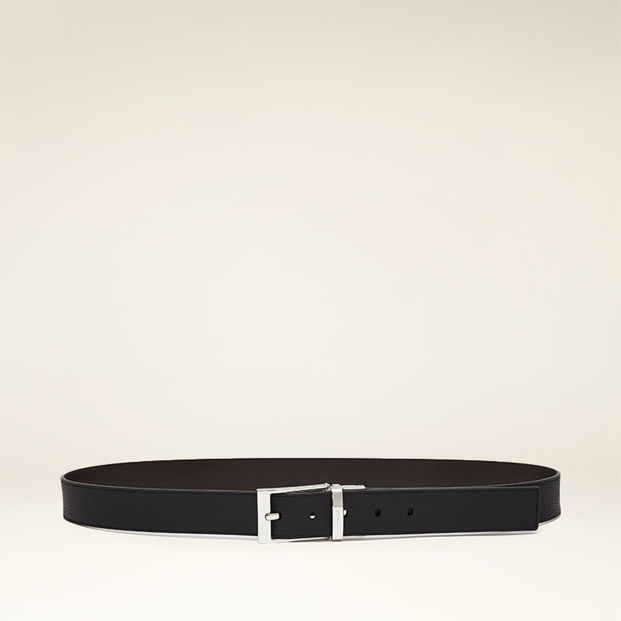 Reversible And Adjustable Belt in Black Leather - Men's - Bally - 01