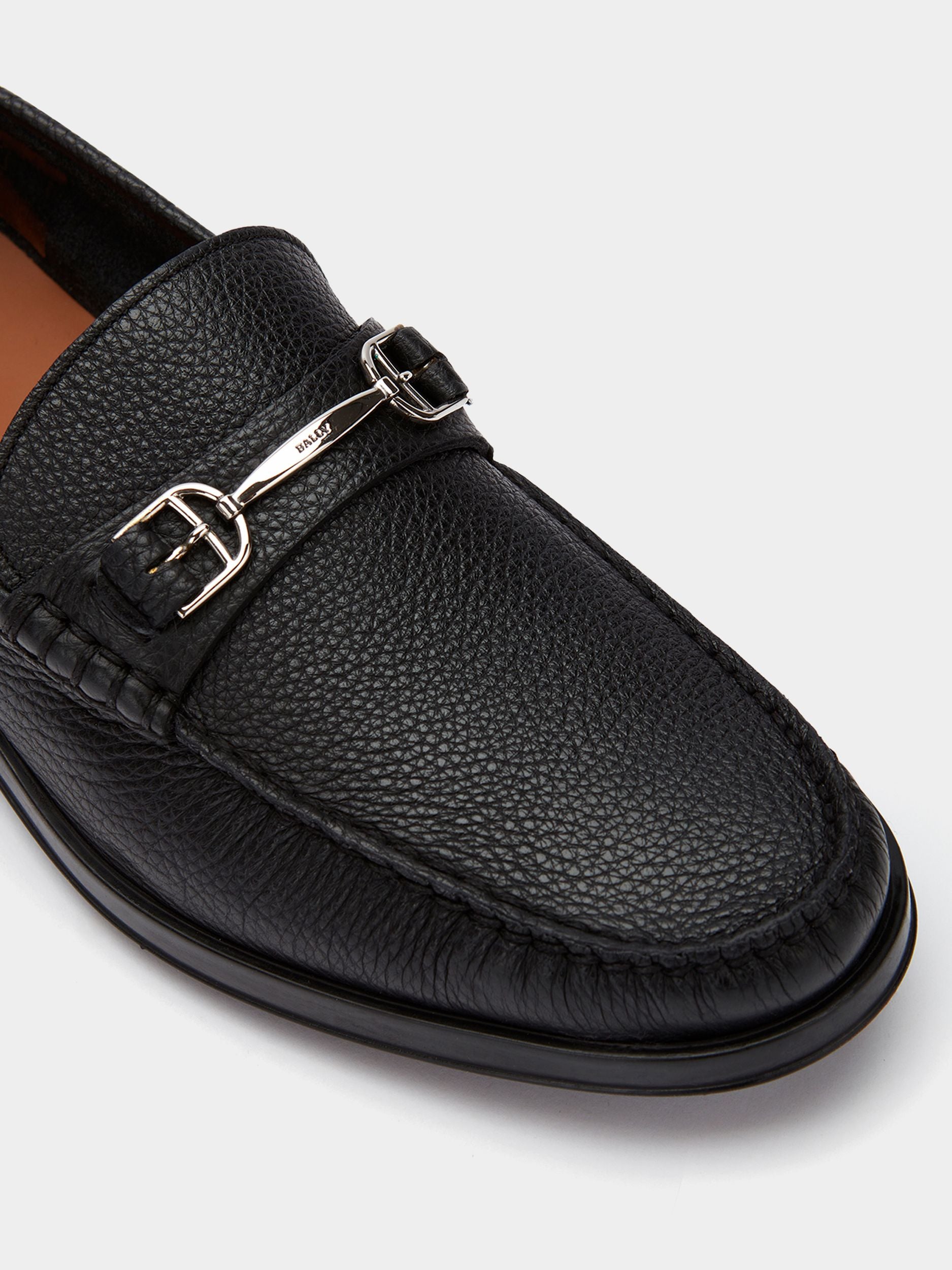 Men's Black Leather Loafers - Men's - Bally - 05