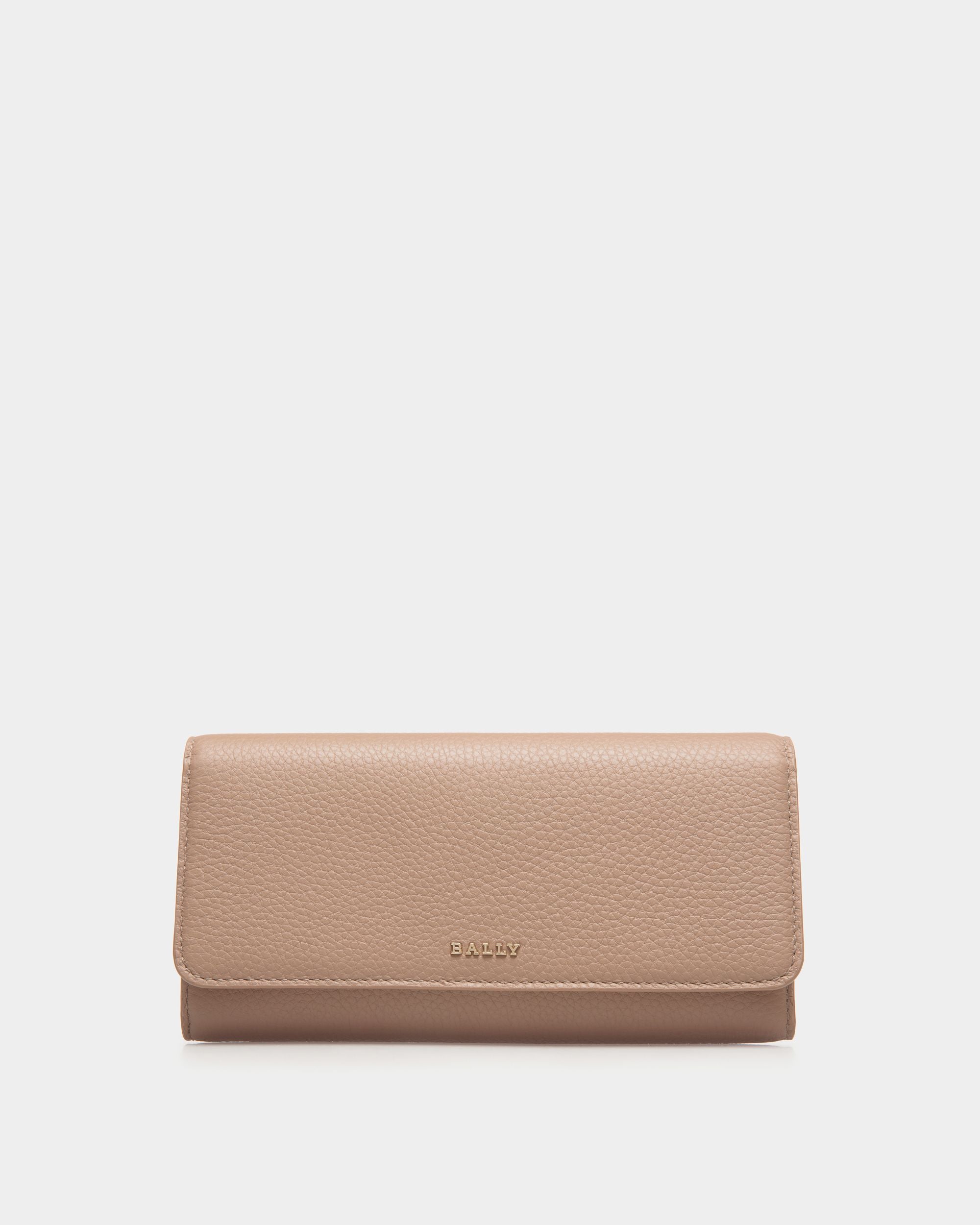 Continental Wallet in Beige Grained Leather - Women's - Bally - 01