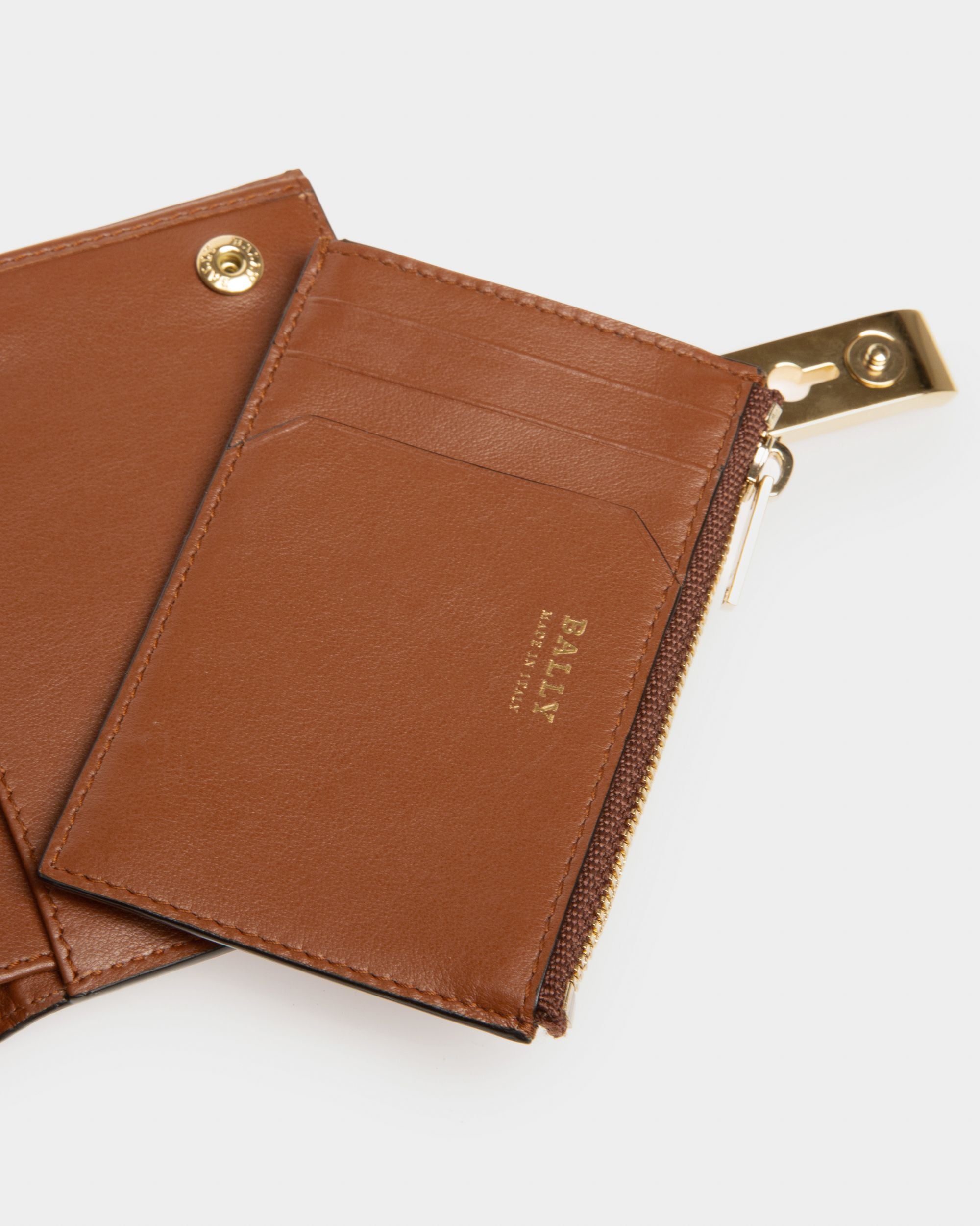 Assen Leather Card Holder In Brown - Women's - Bally - 04