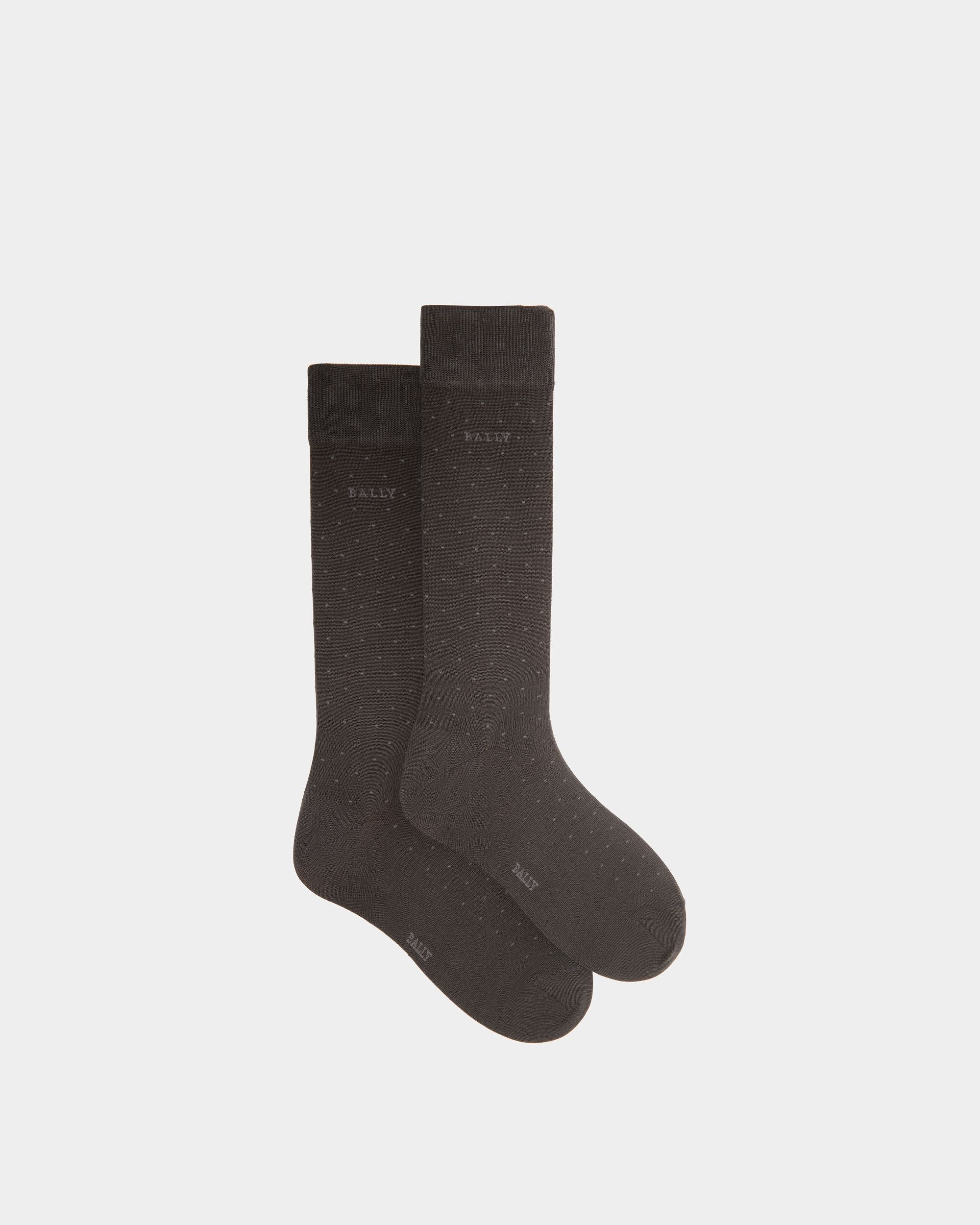 Polka Dot Spots Mix Cotton Socks In Grey - Men's - Bally - 01