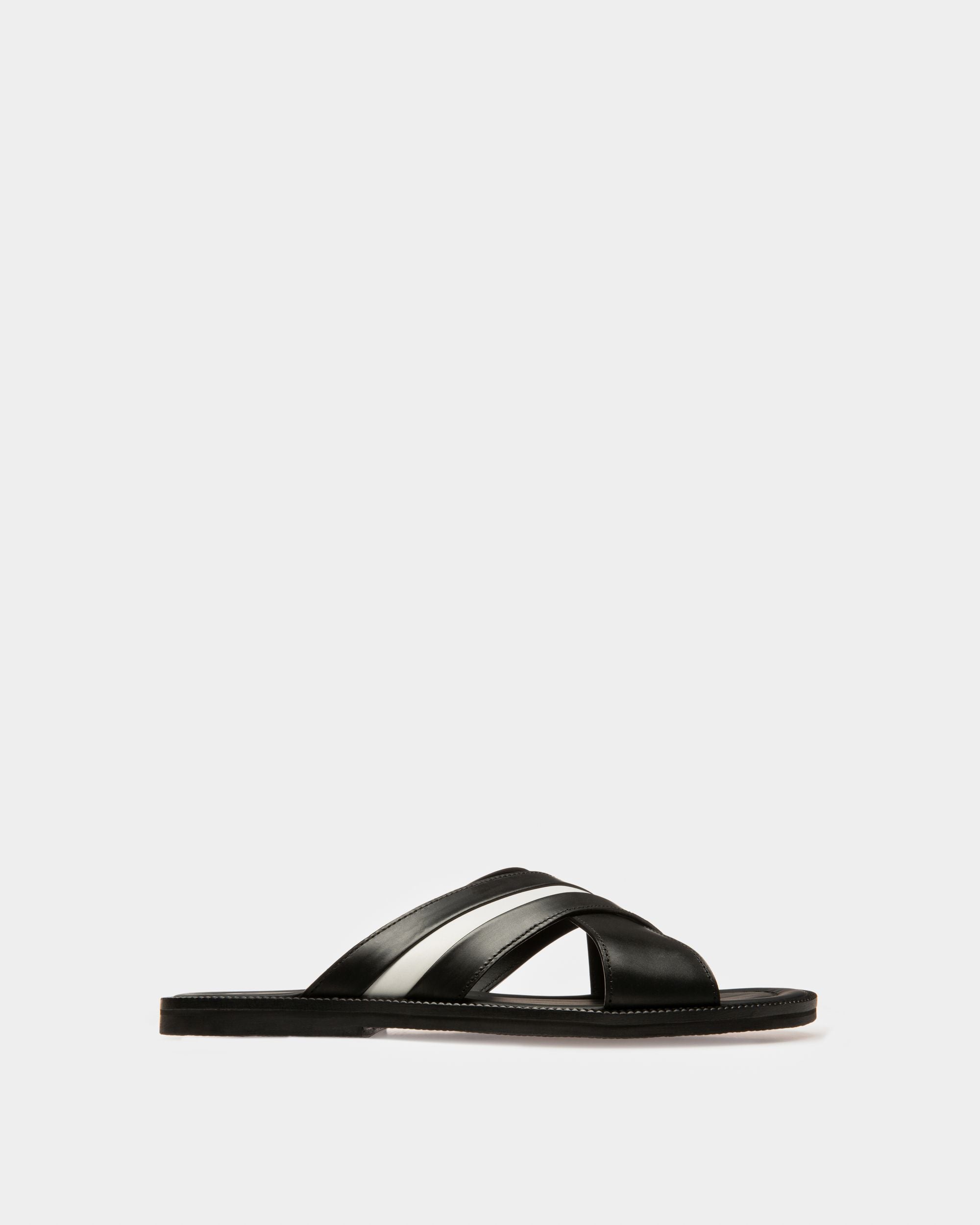 Jaabir Leather Sandals In Black - Men's - Bally - 01