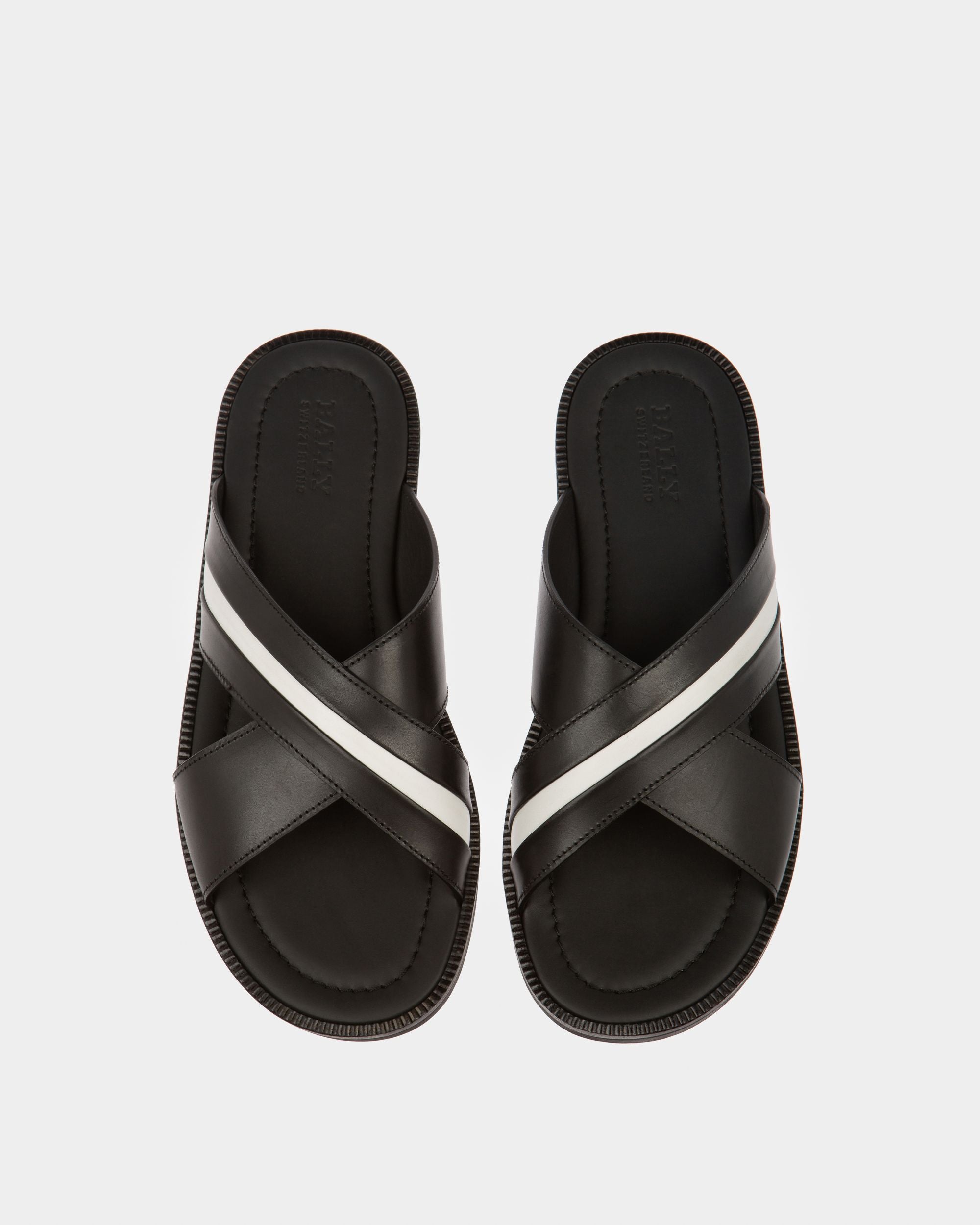 Jaabir Leather Sandals In Black - Men's - Bally - 02