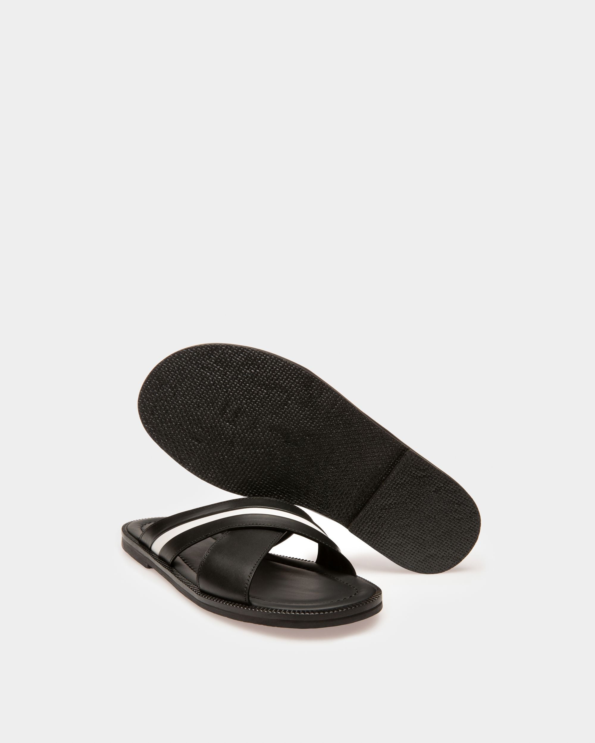 Jaabir Leather Sandals In Black - Men's - Bally - 04