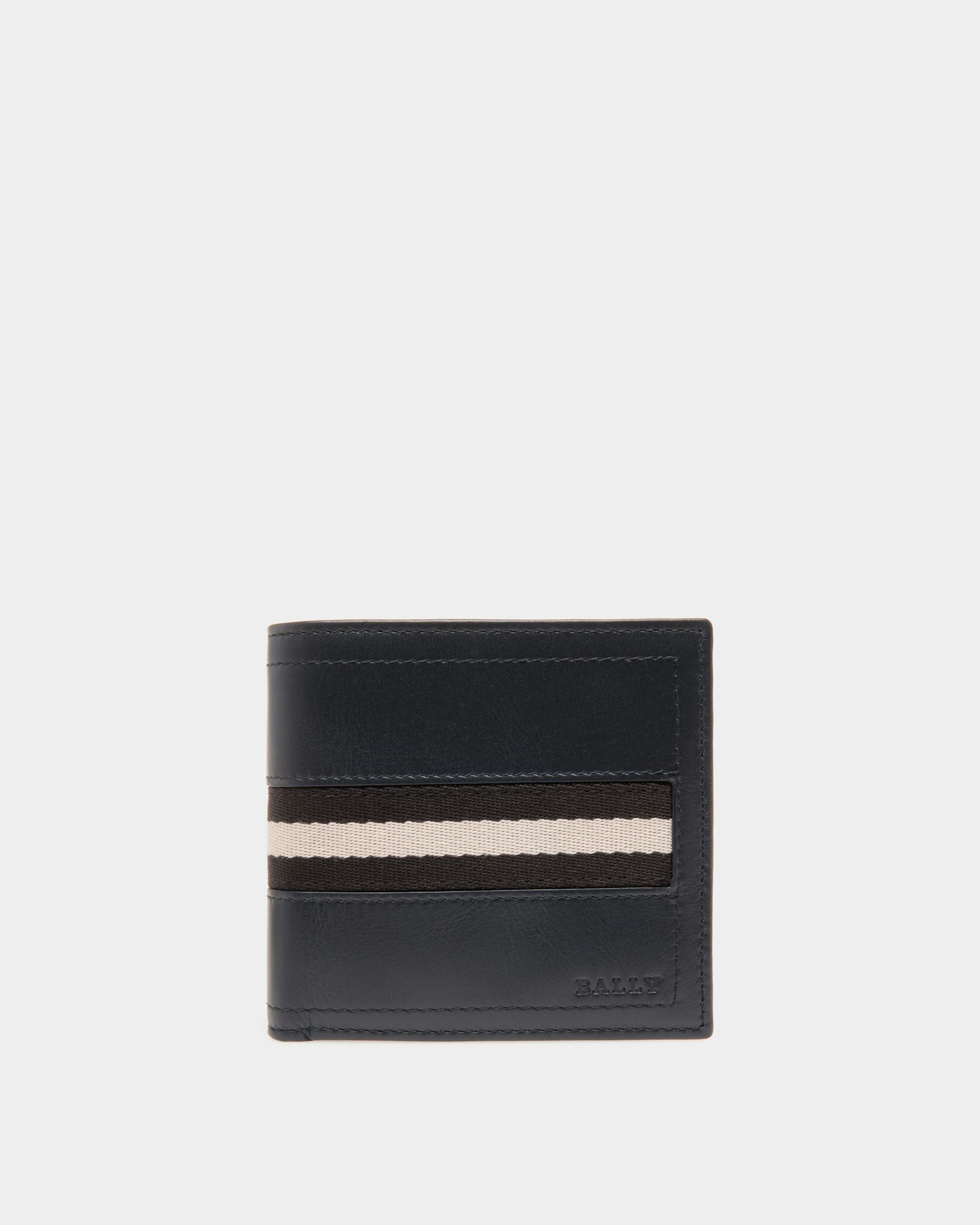 Coin Wallet In Blue Leather - Men's - Bally - 01
