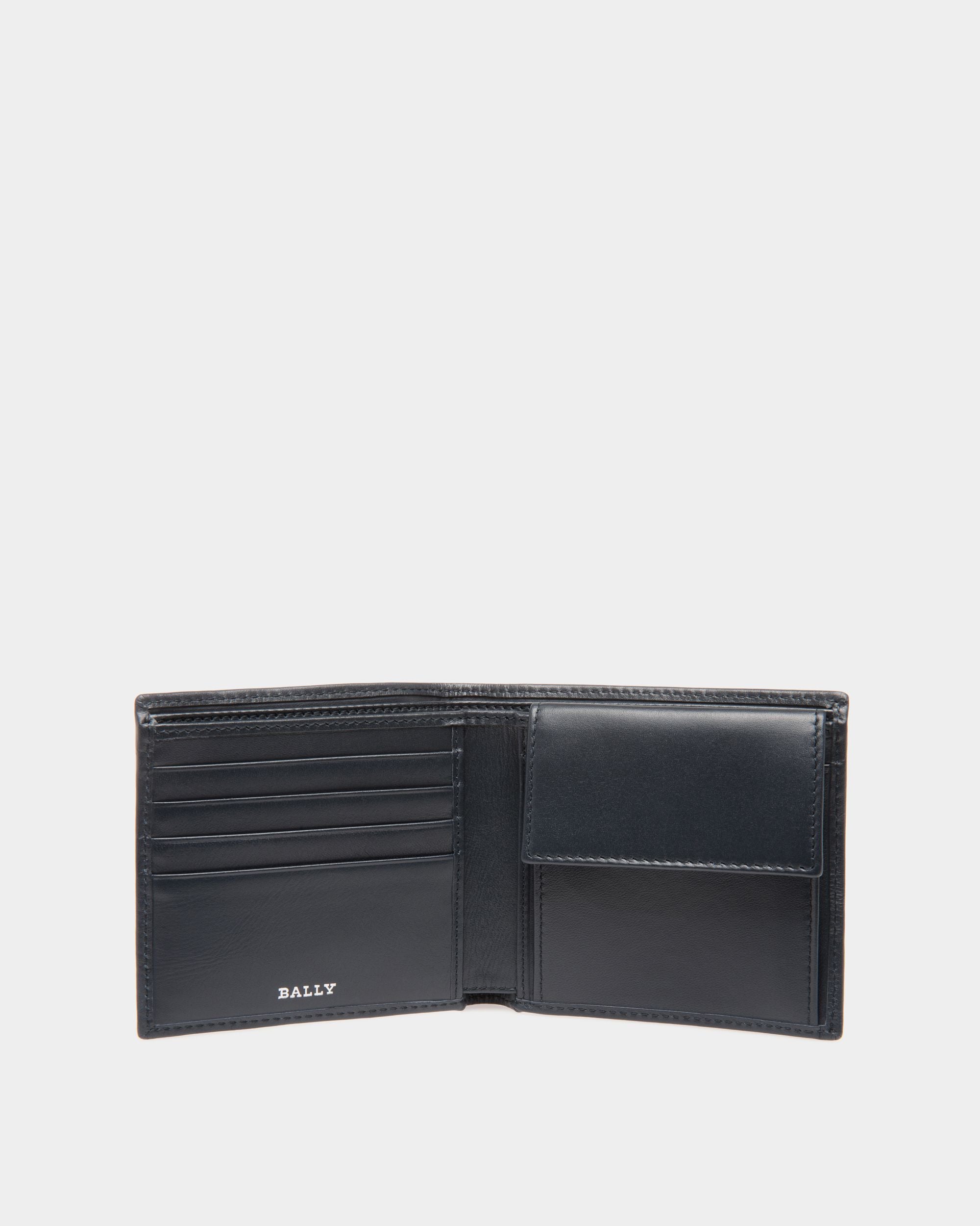Coin Wallet In Blue Leather - Men's - Bally - 03