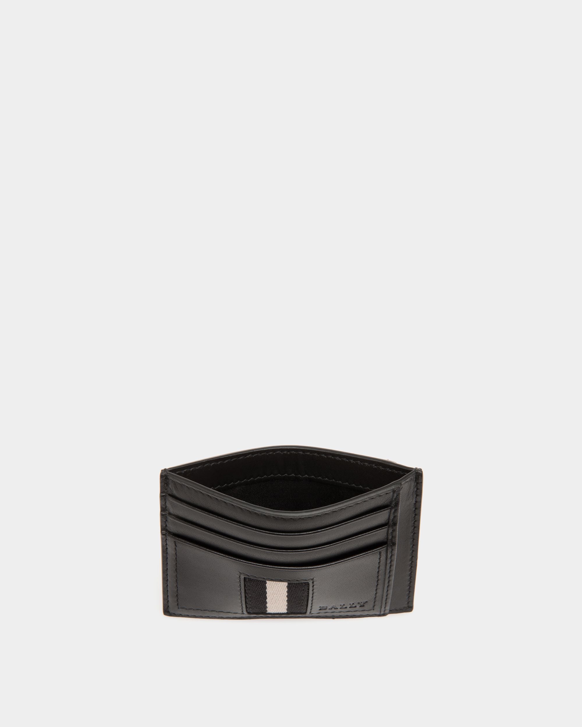 Business Card Holder In Black Leather - Men's - Bally - 03