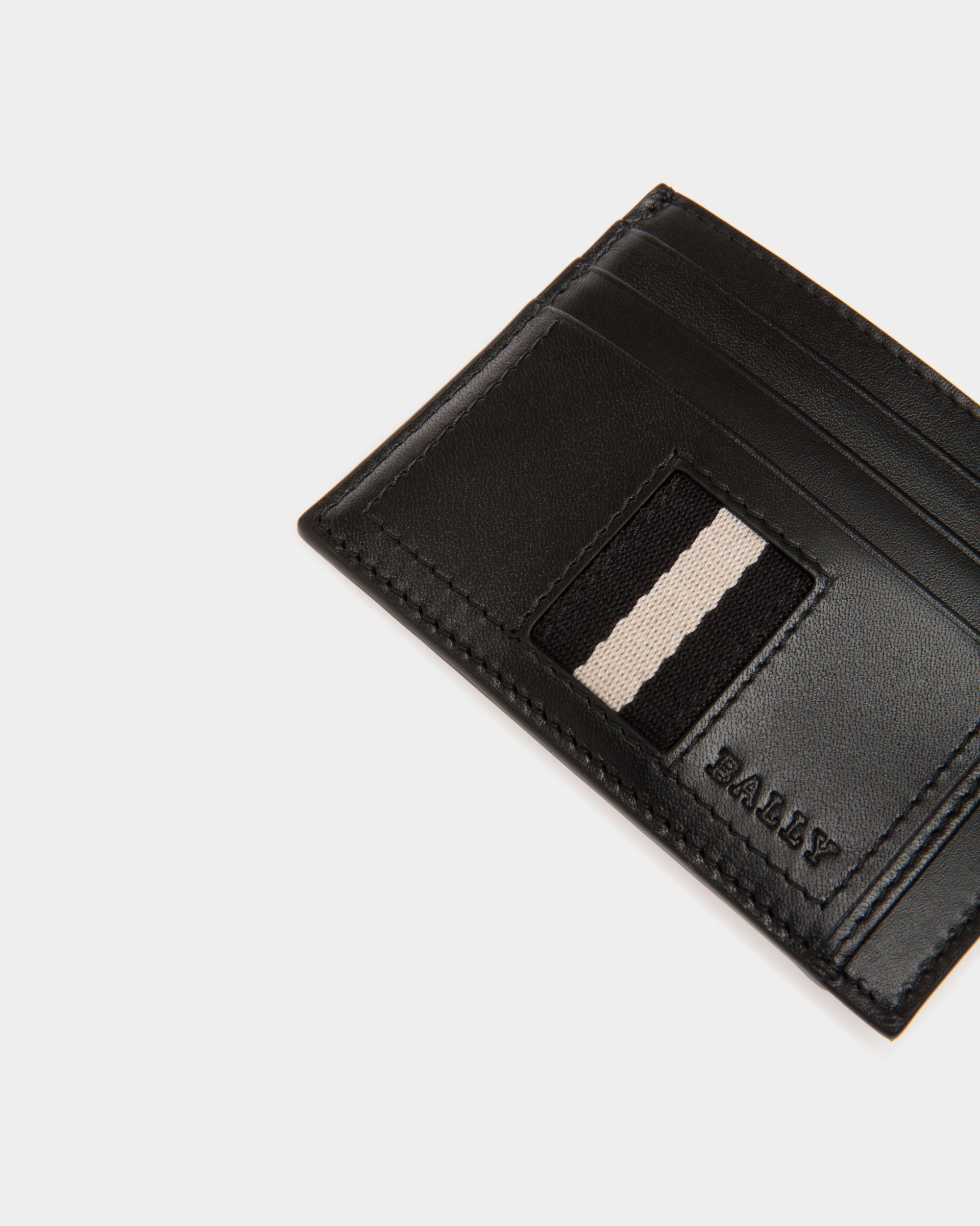 Business Card Holder In Black Leather - Men's - Bally - 04