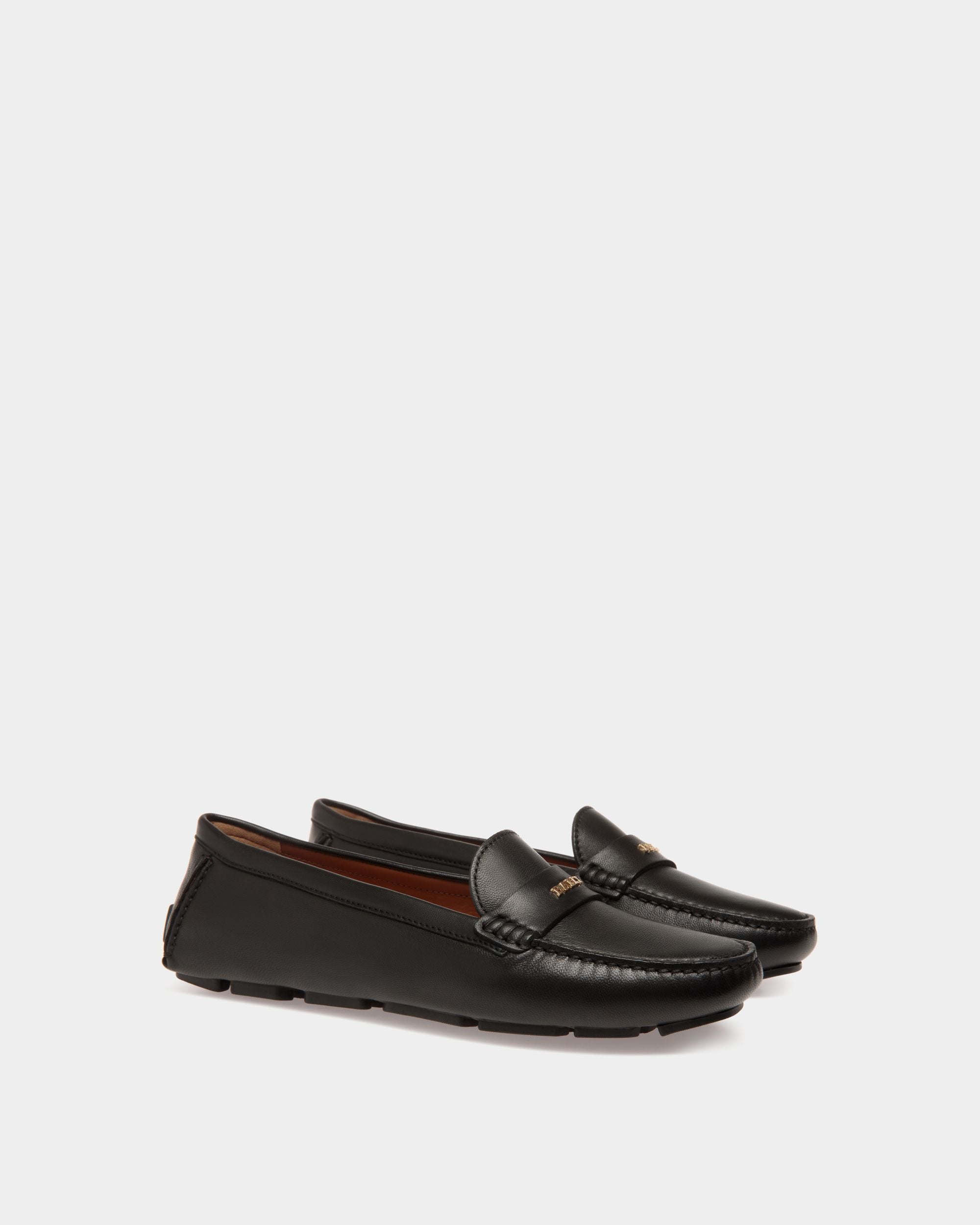 Driver in Black Leather - Women's - Bally - 02