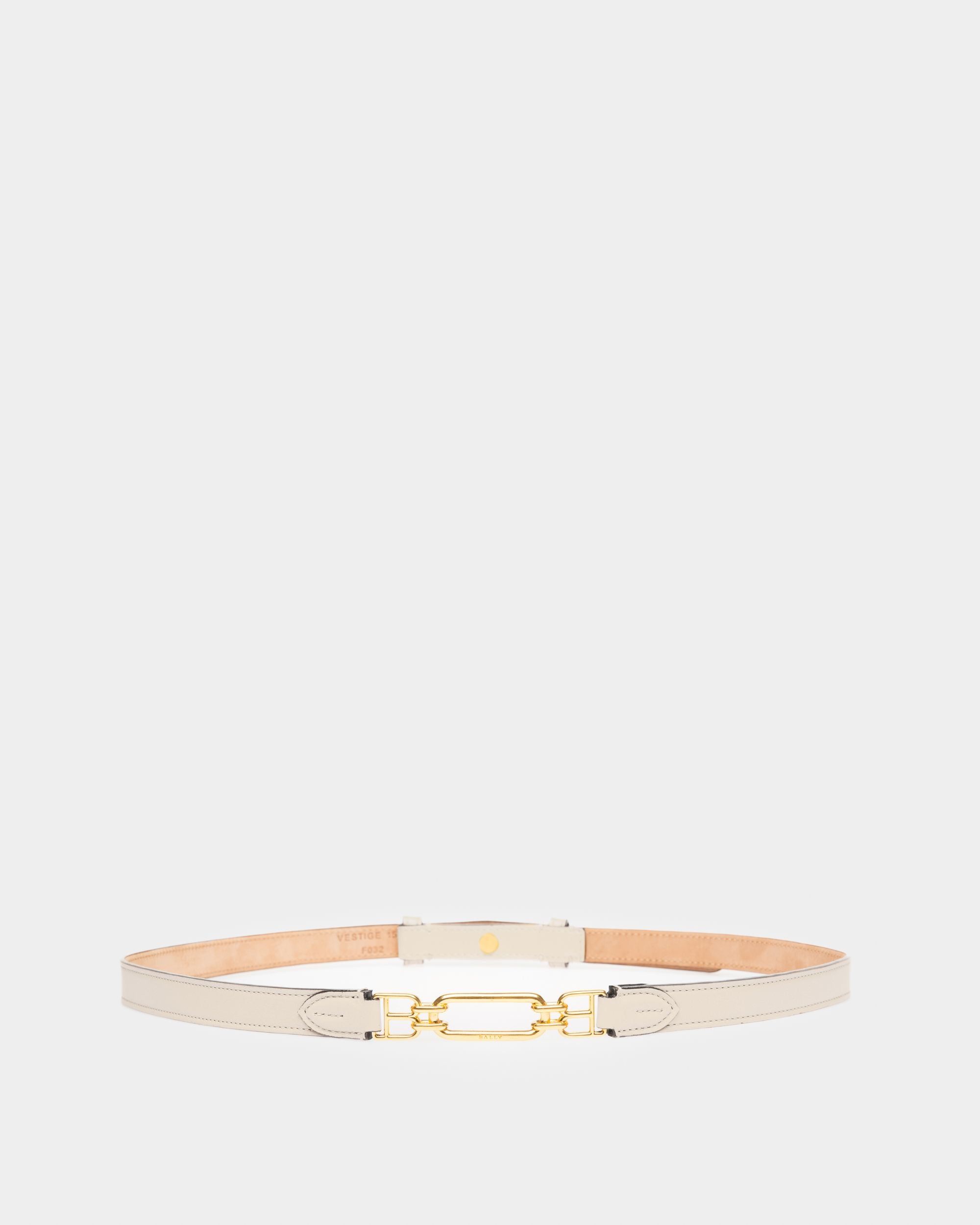 Vestige Leather 15Mm Belt In Bone - Women's - Bally - 01