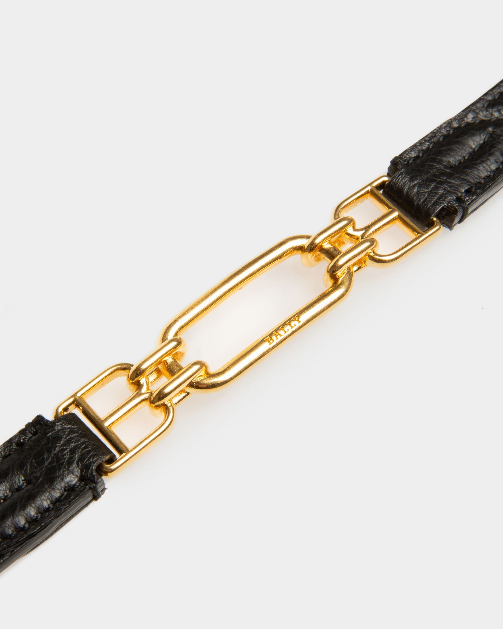 Vestige Leather 15Mm Belt In Black - Women's - Bally - 03