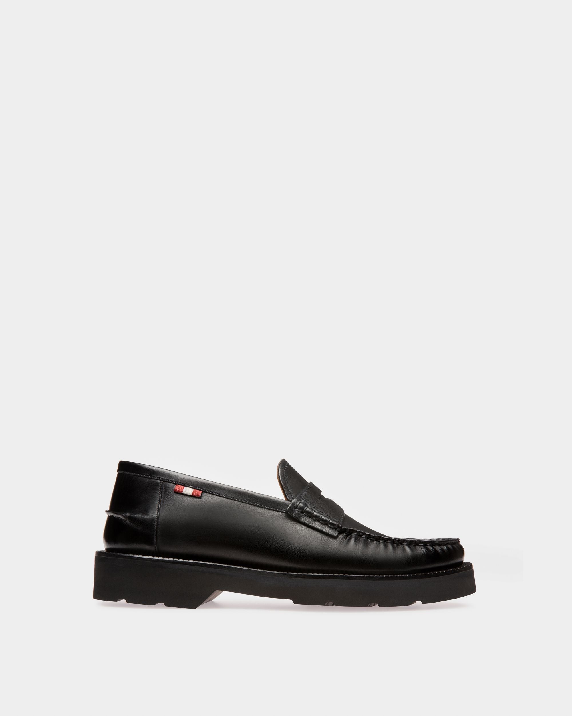 Noah Leather Loafers In Black - Men's - Bally - 01