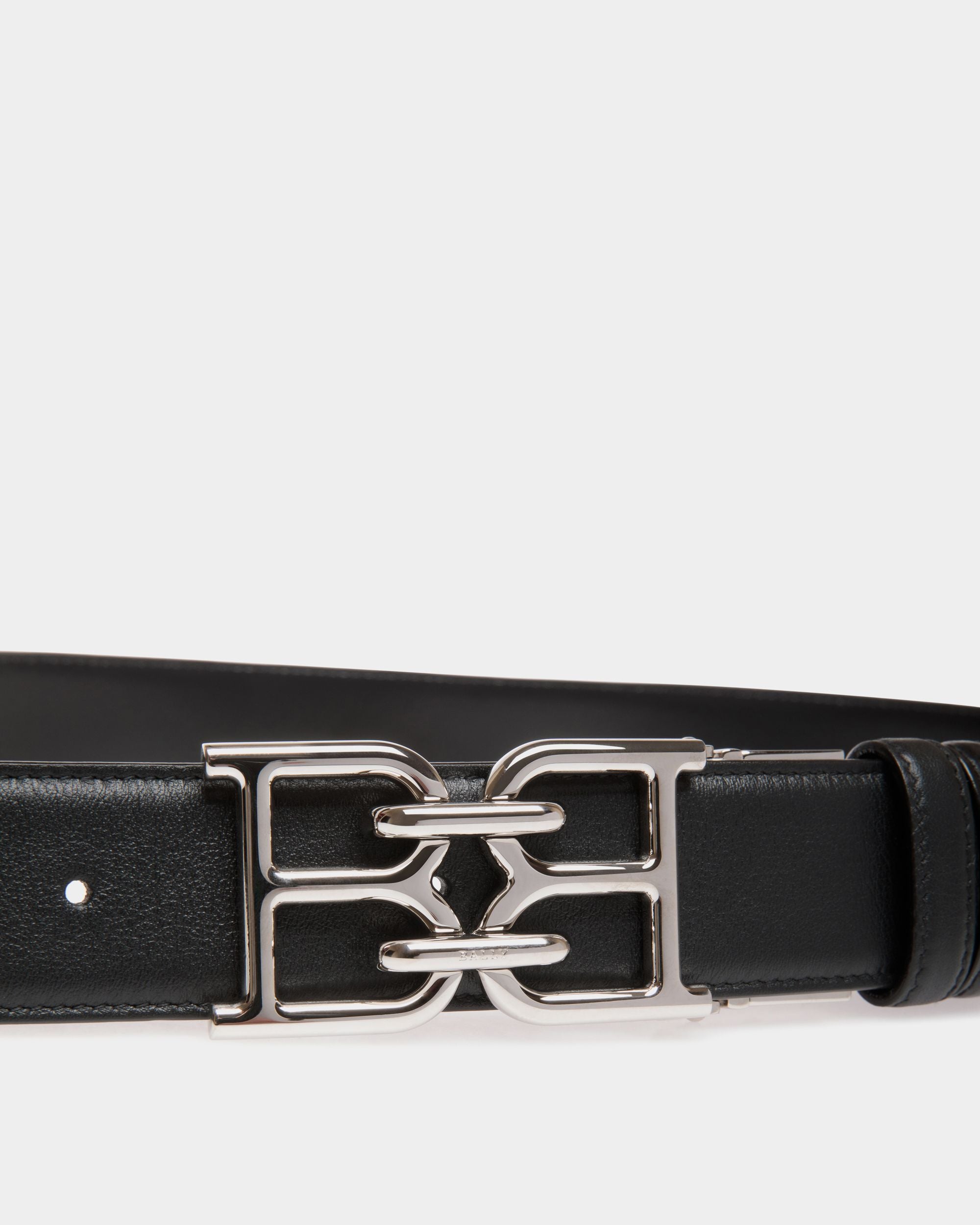 Bally Iconic Buckle Adjustable-Reversible Belt In Black Leather - Men's - Bally - 03