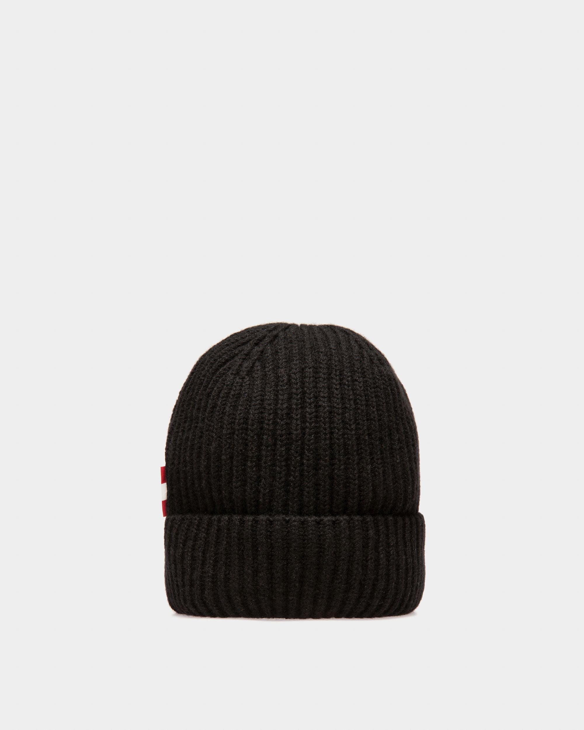 Cashmere Beanie Hat In Black - Men's - Bally - 02