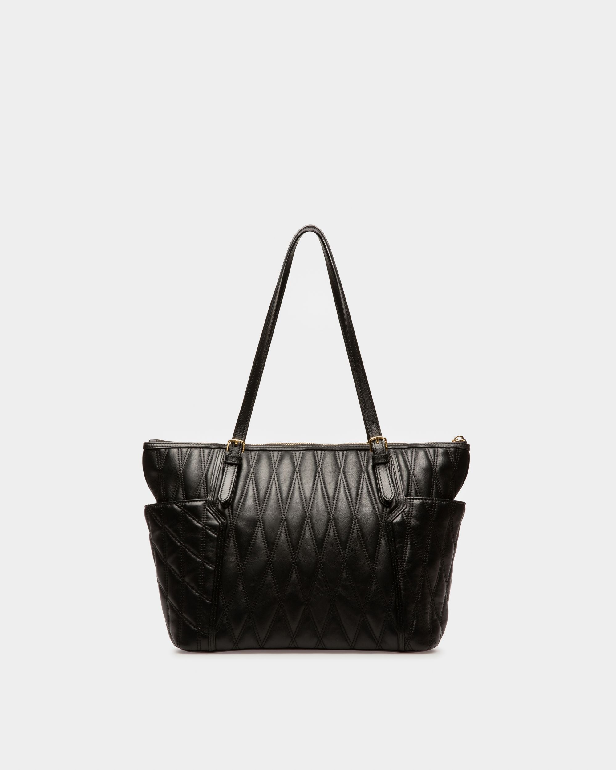 Damirah Leather Tote Bag In Black - Women's - Bally - 02