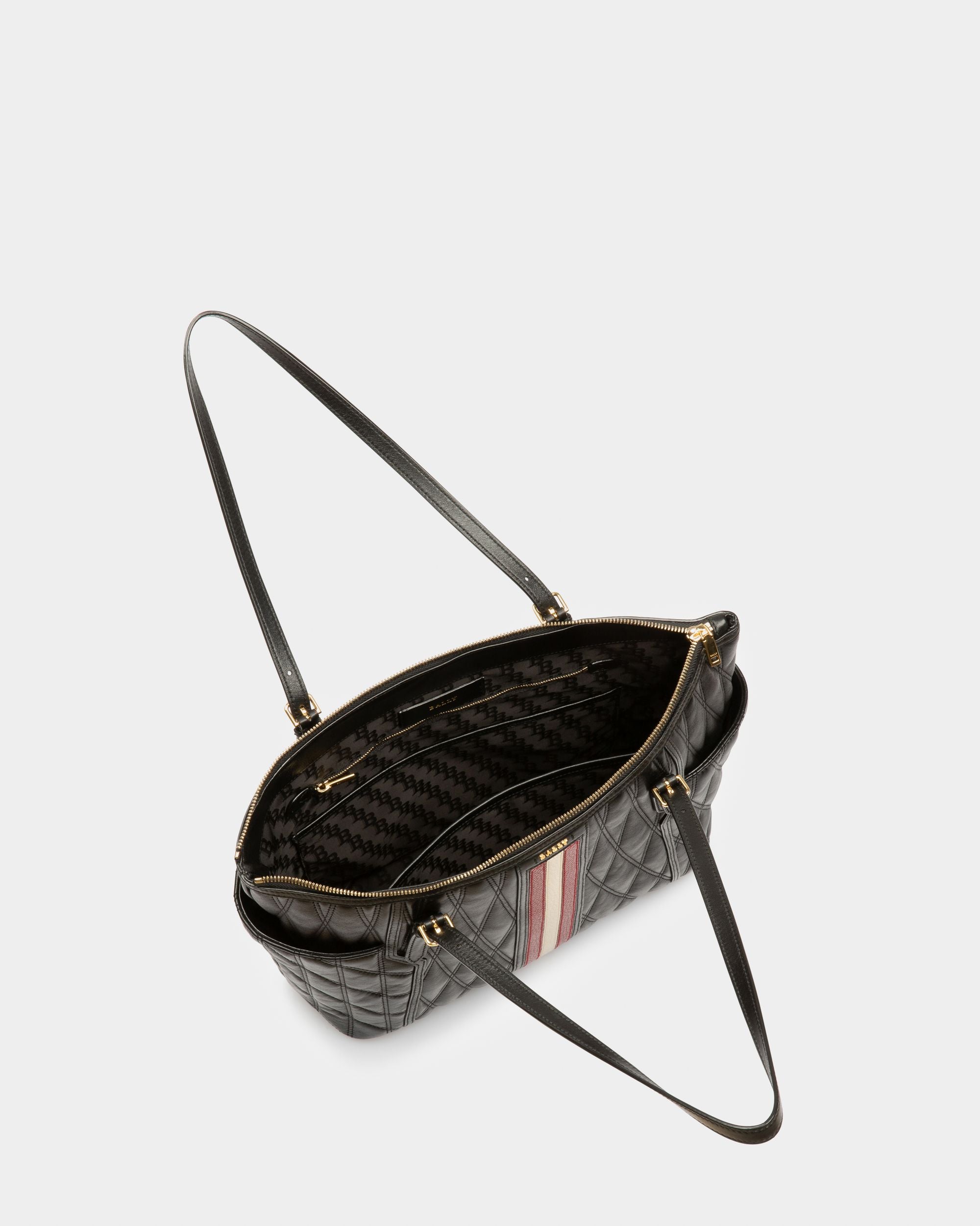 Damirah Leather Tote Bag In Black - Women's - Bally - 03