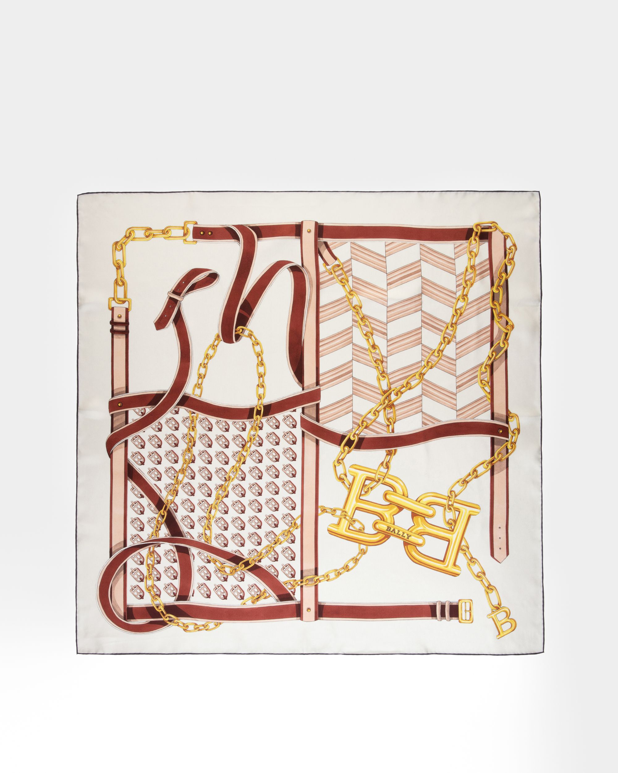 Silk Scarf In Bone - Women's - Bally - 01