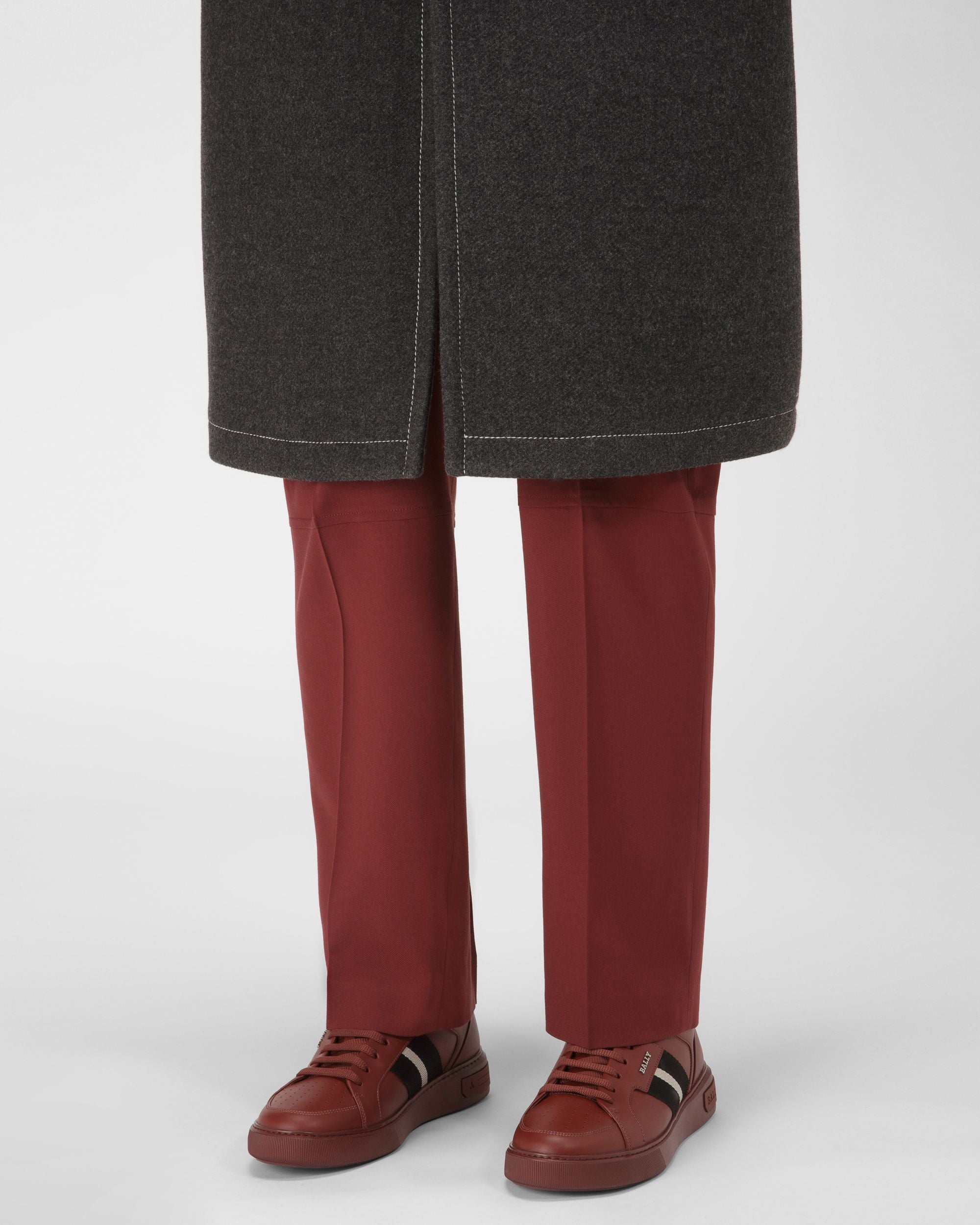 Moony Leather Sneakers In Heritage Red - Men's - Bally - 02