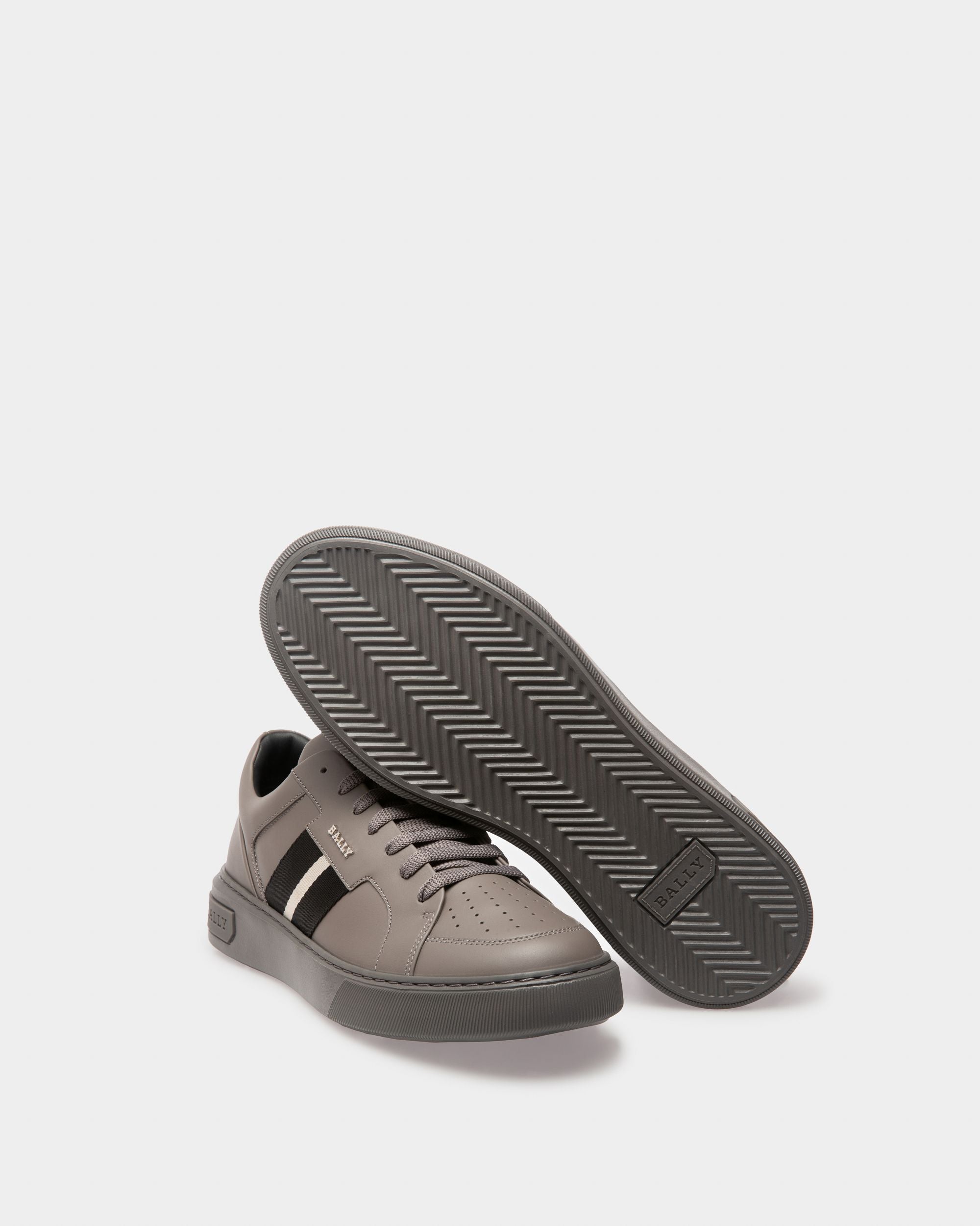 Moony Leather Sneakers In Dark Mineral - Men's - Bally - 05