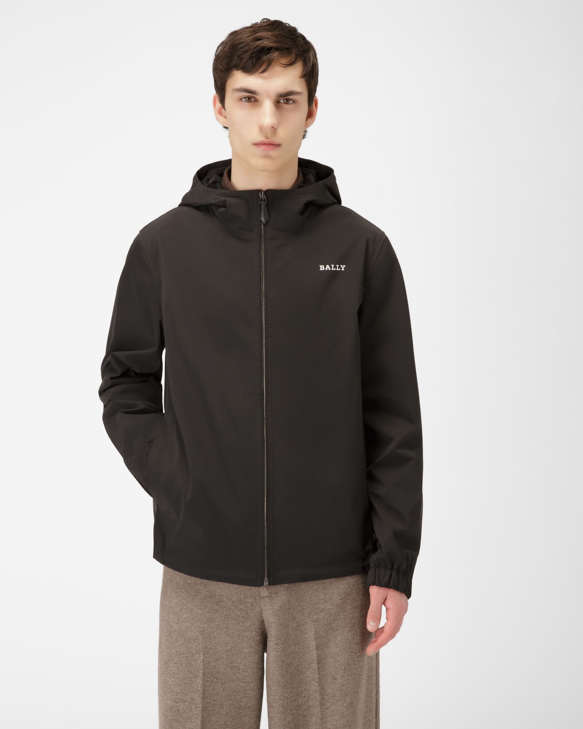 Nylon Windbreak Jacket In Black - Men's - Bally - 03