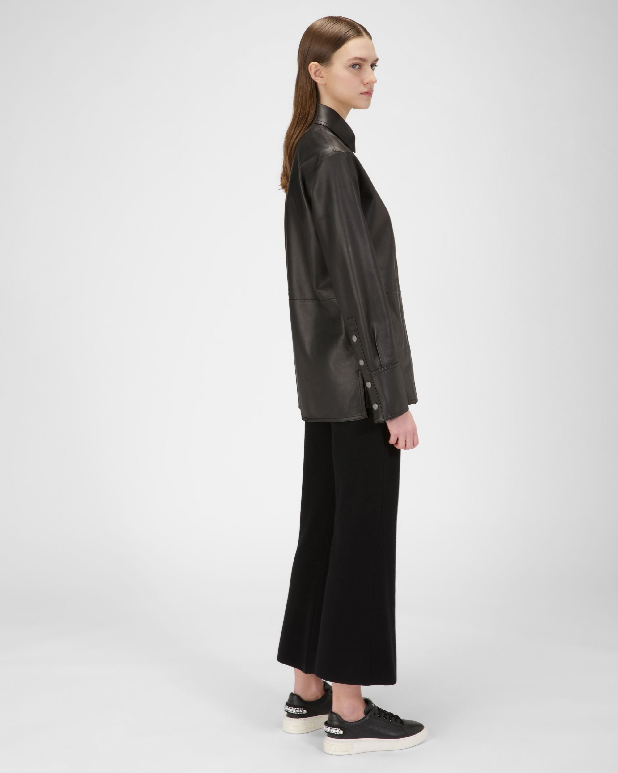 Malya Leather Sneakers In Black - Women's - Bally - 03