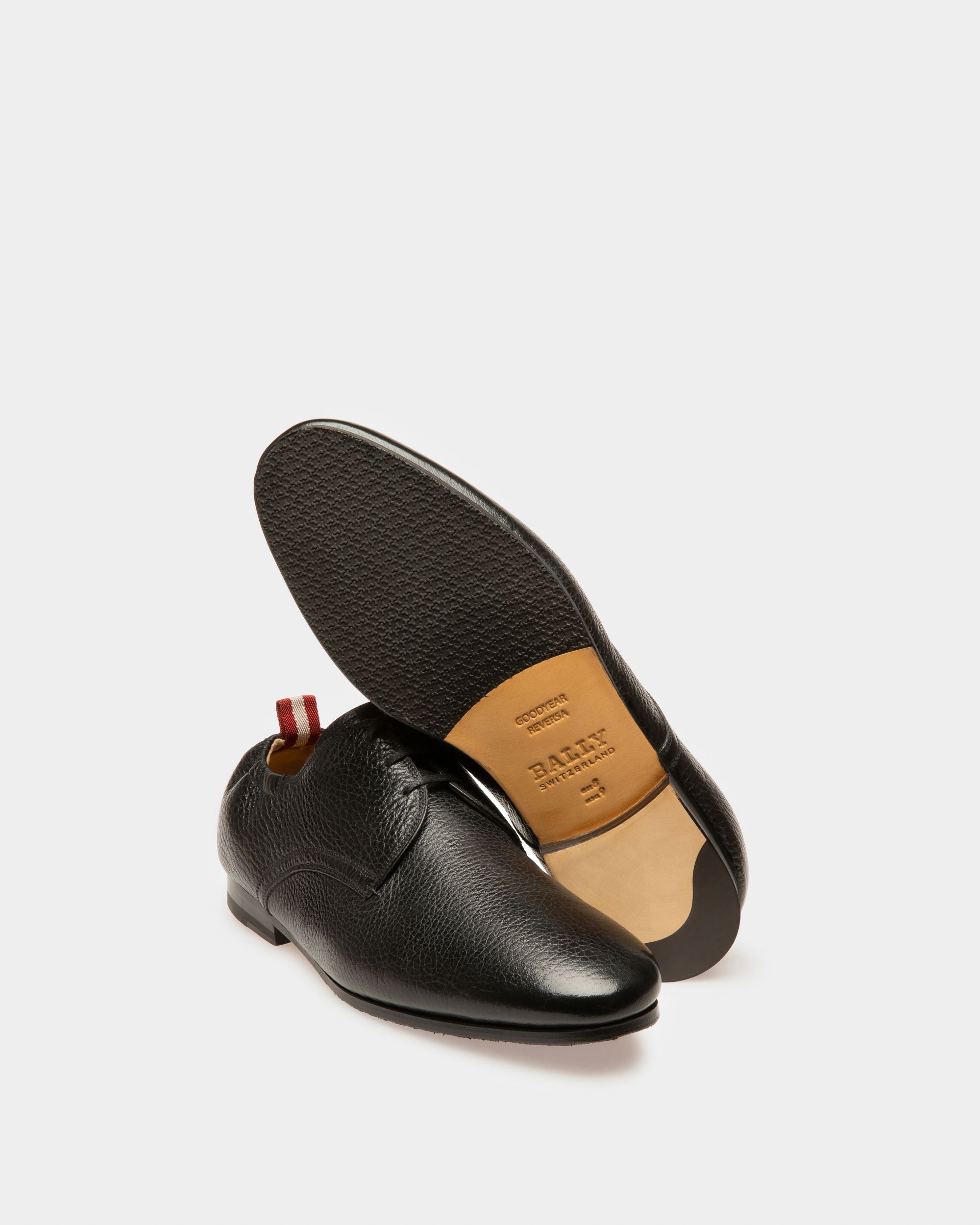 Plizard Leather Derby Shoes In Black - Men's - Bally - 04