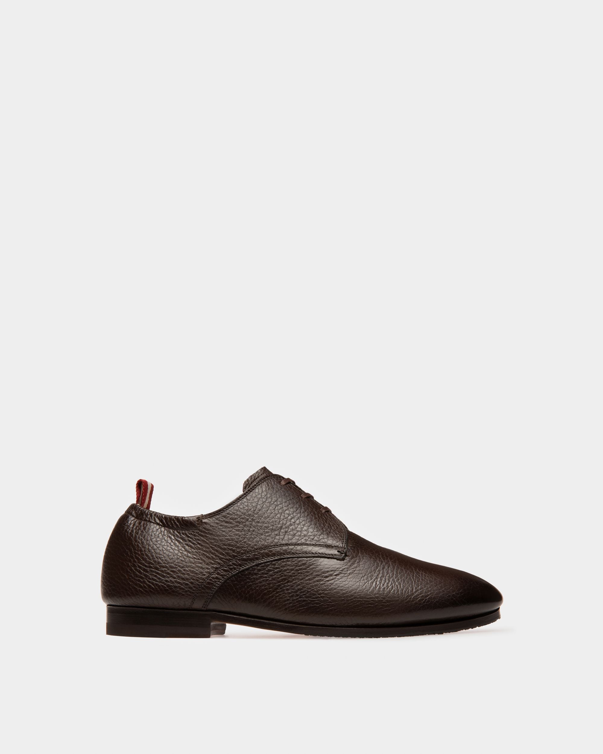 Plizard Leather Derby Shoes In Brown - Men's - Bally - 01